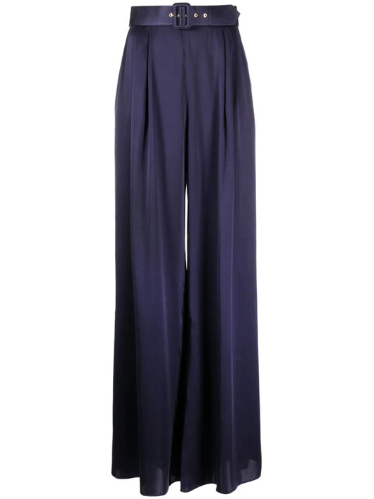 belted wide-leg trousers