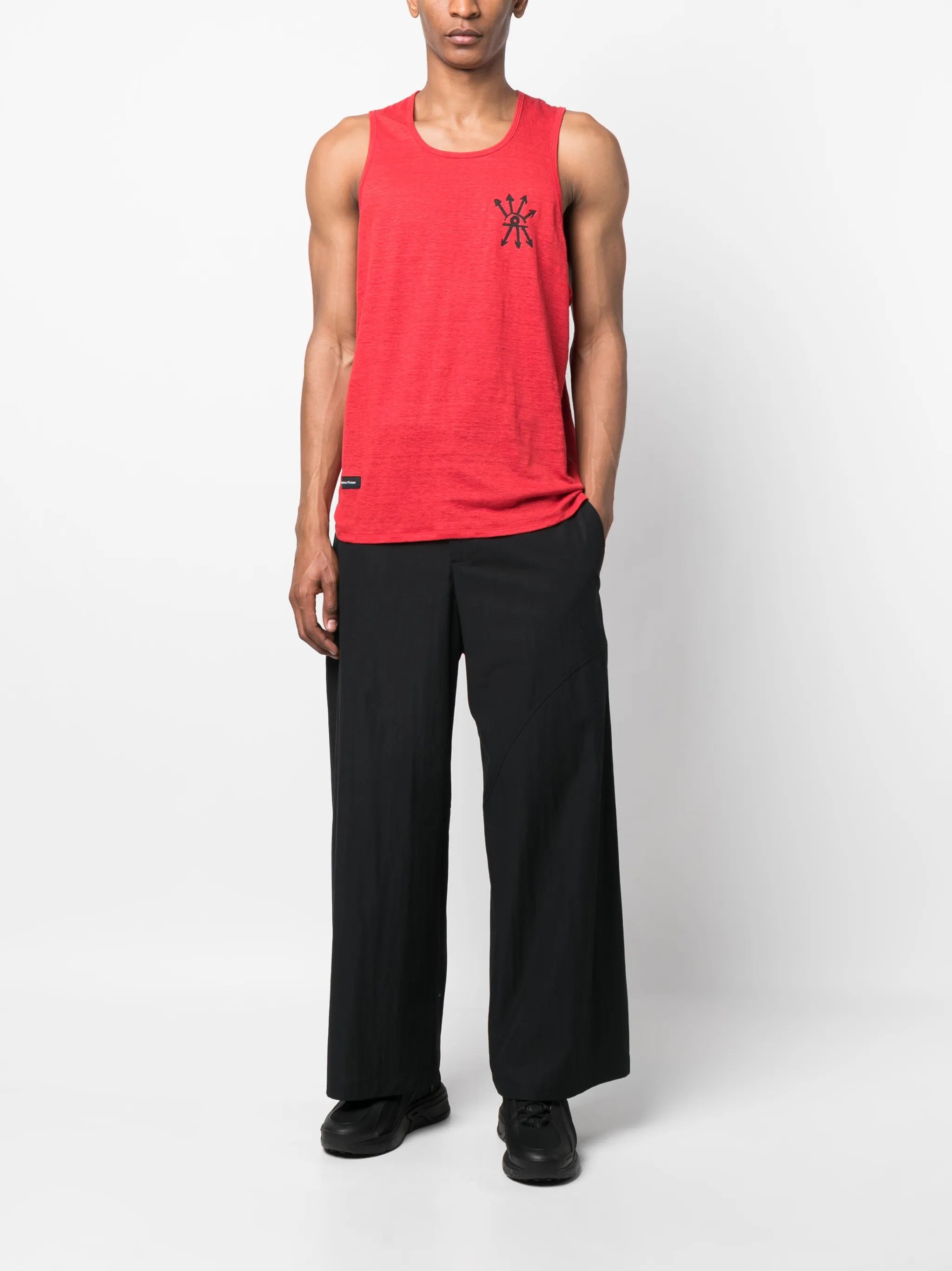 sleeveless logo print T-shirt