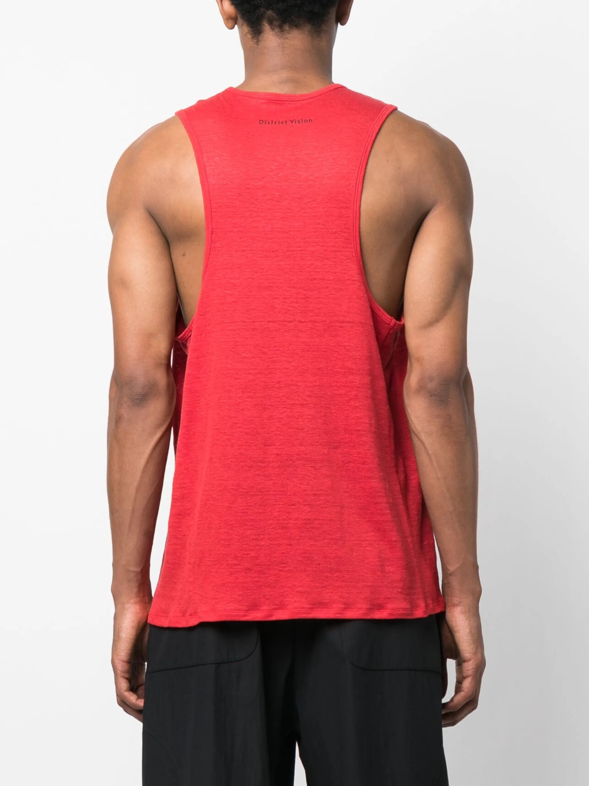 sleeveless logo print T-shirt