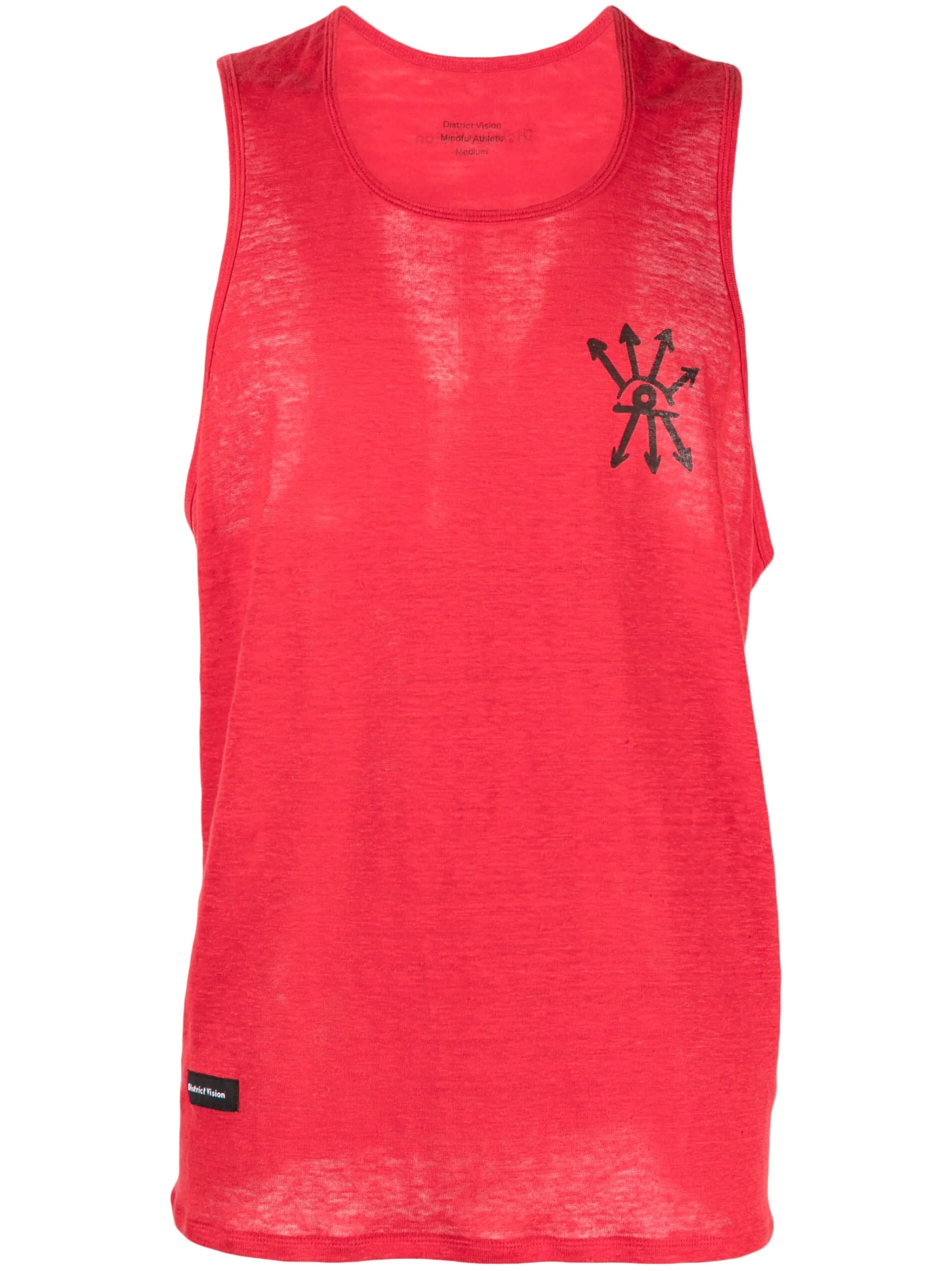 sleeveless logo print T-shirt