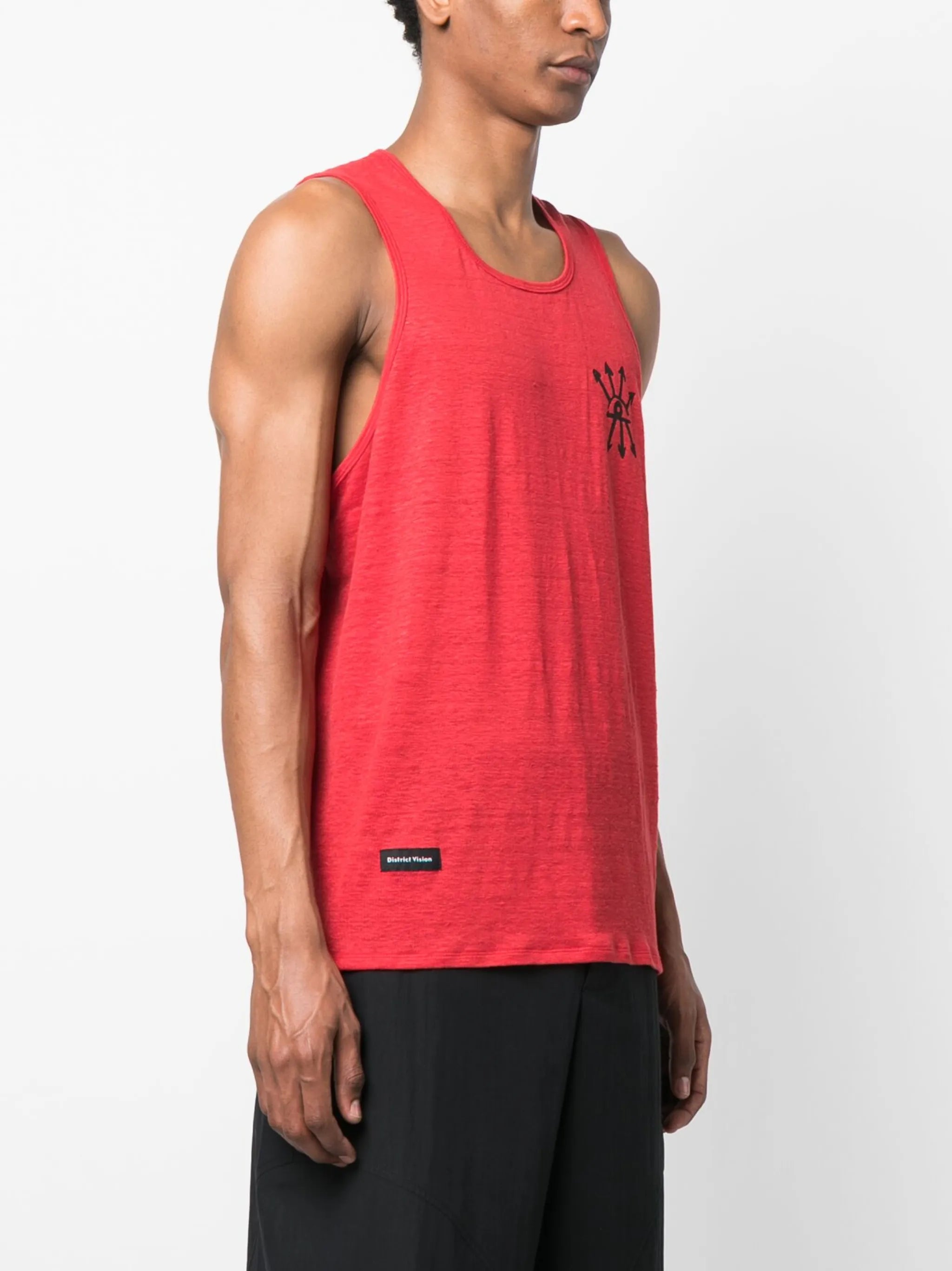 sleeveless logo print T-shirt