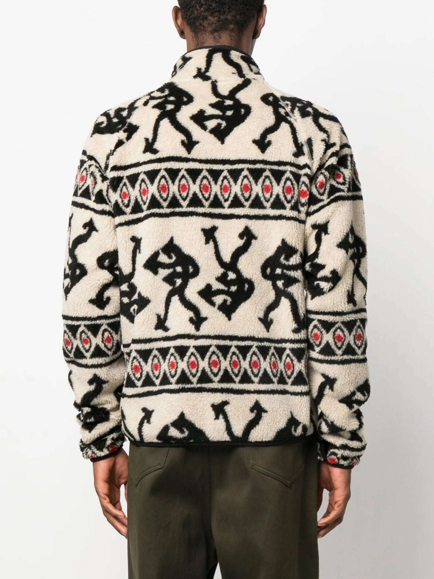 graphic-pattern fleece jacket