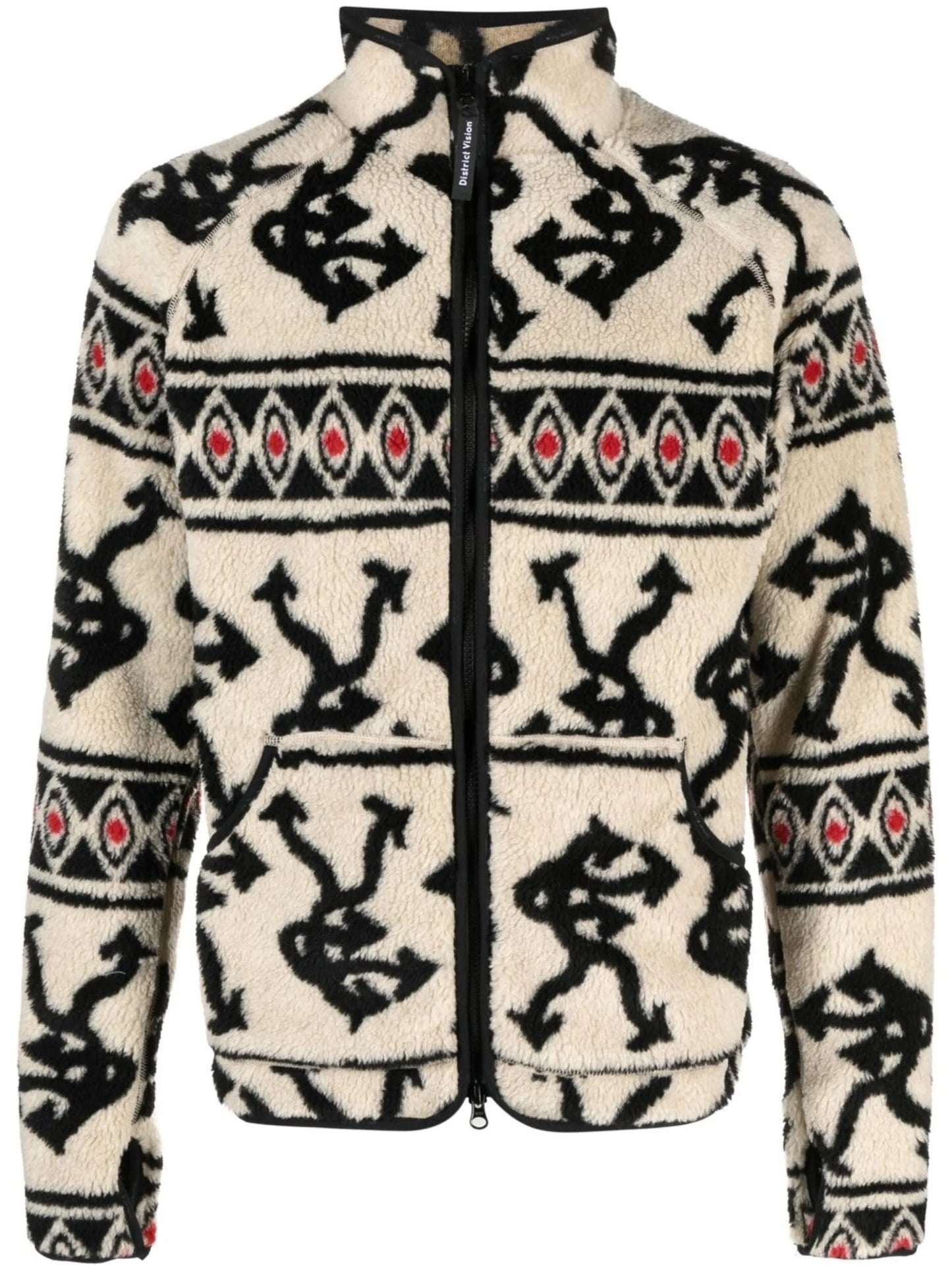 graphic-pattern fleece jacket