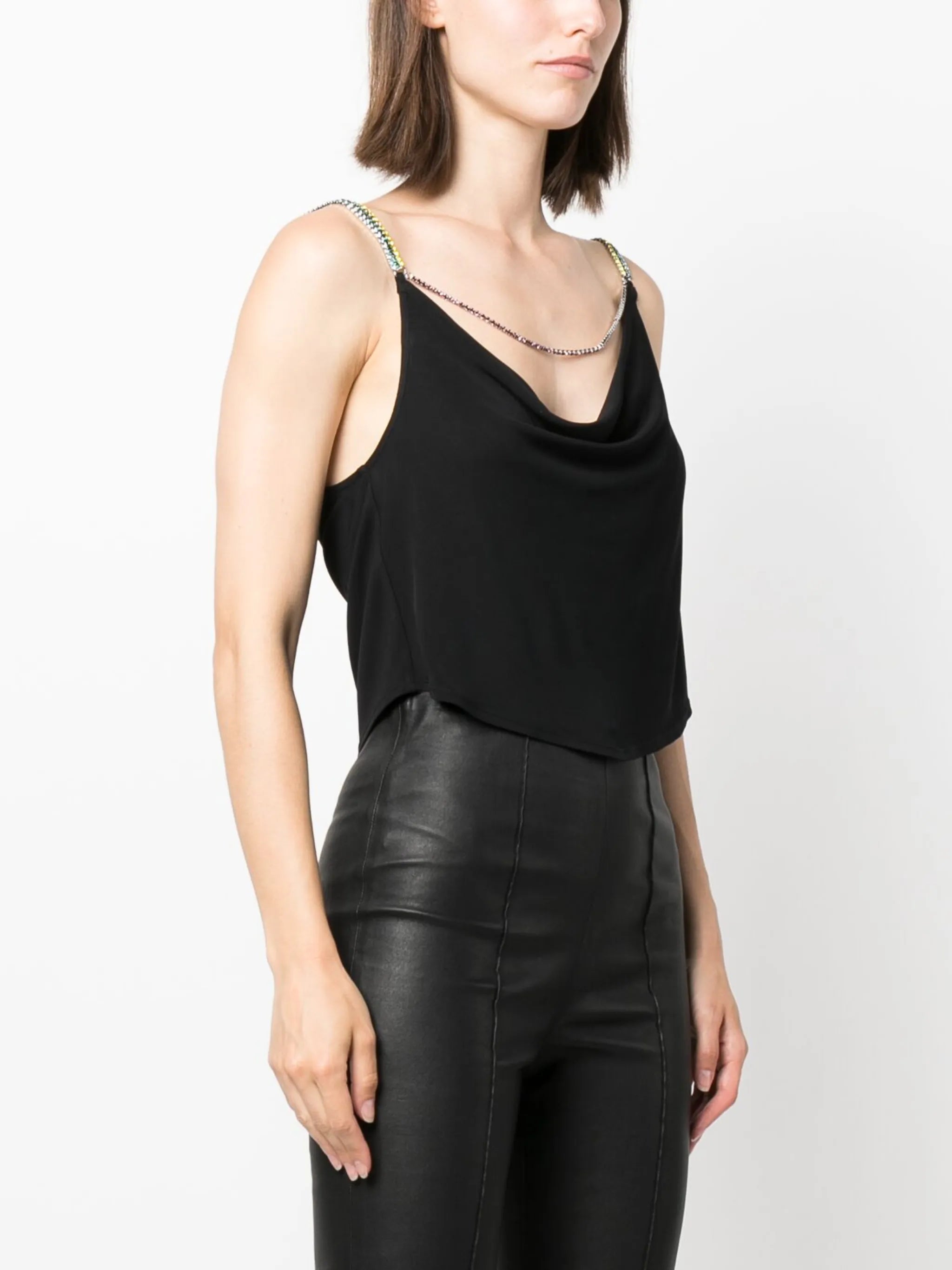 crystal-embellished sleeveless top
