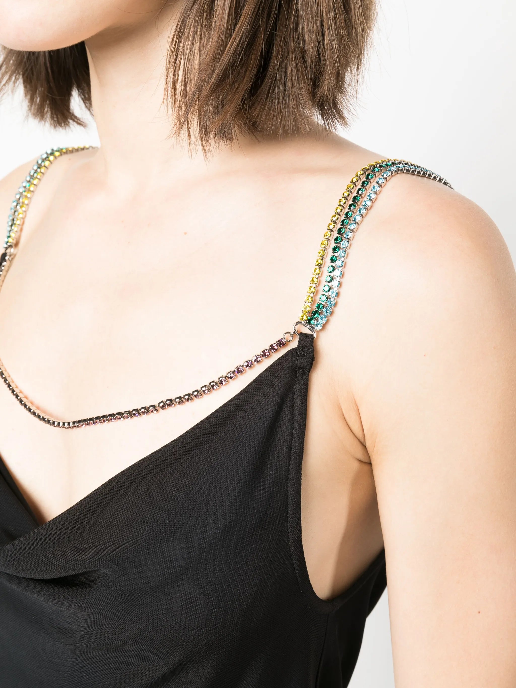 crystal-embellished sleeveless top