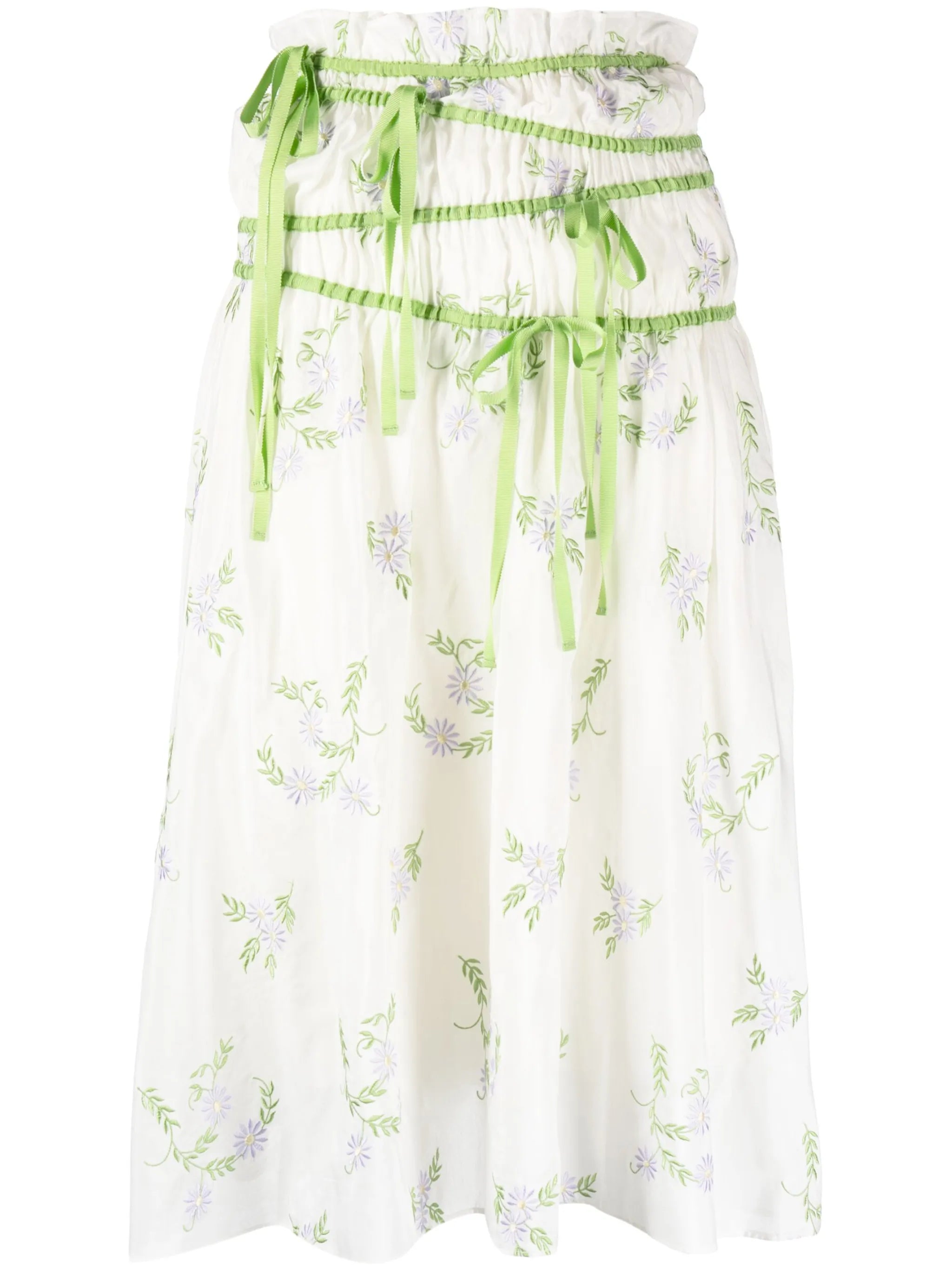 floral-print midi skirt