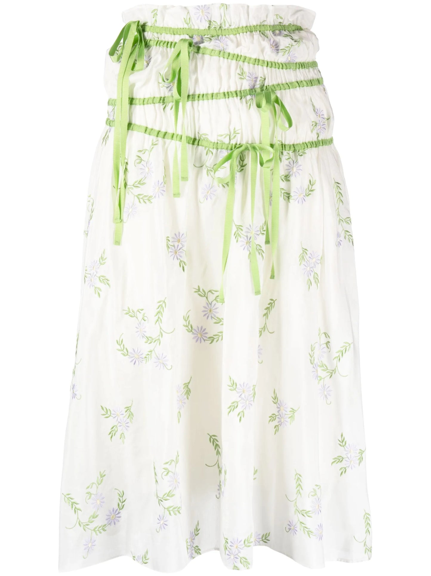 floral-print midi skirt