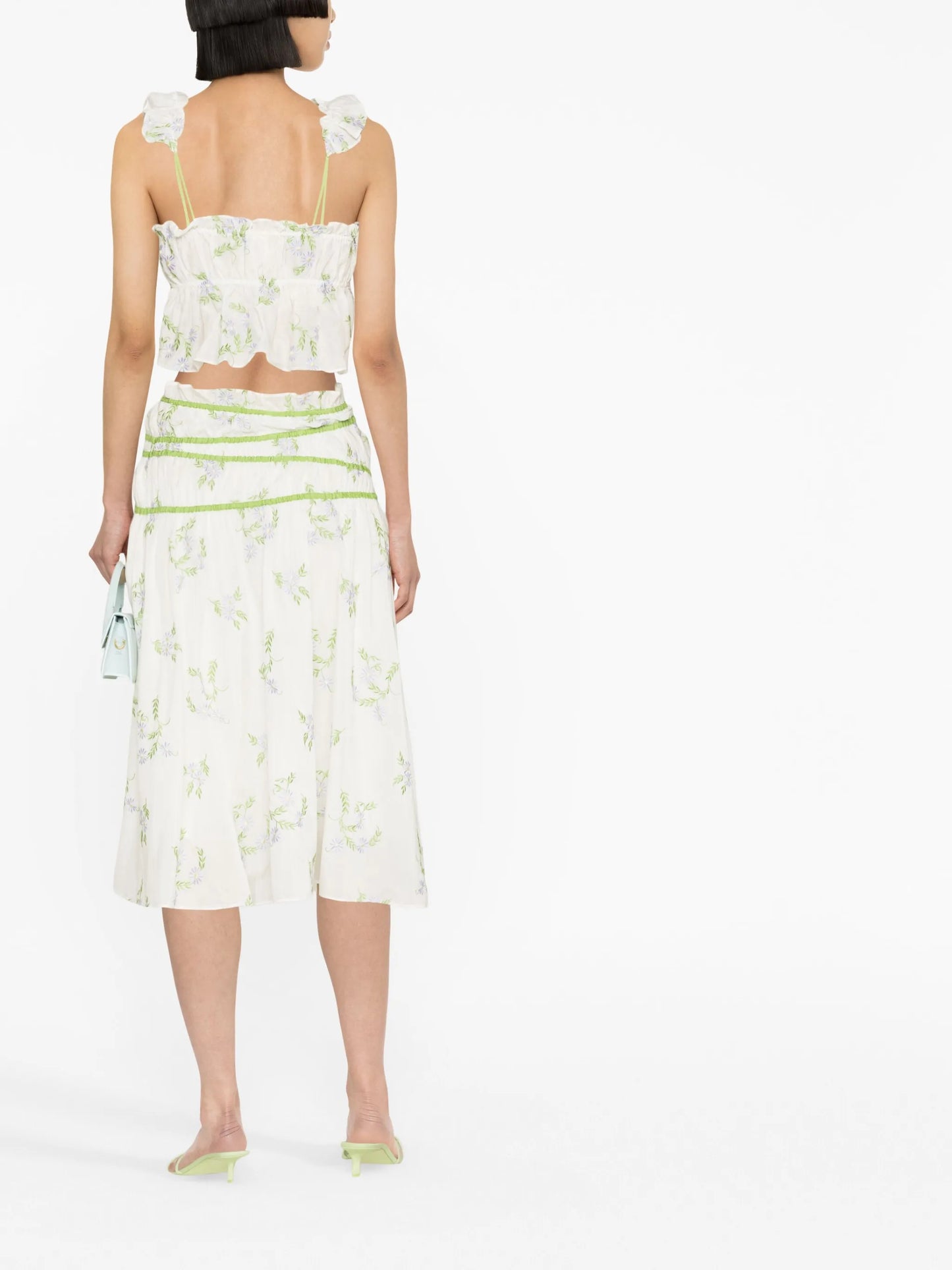 floral-print midi skirt