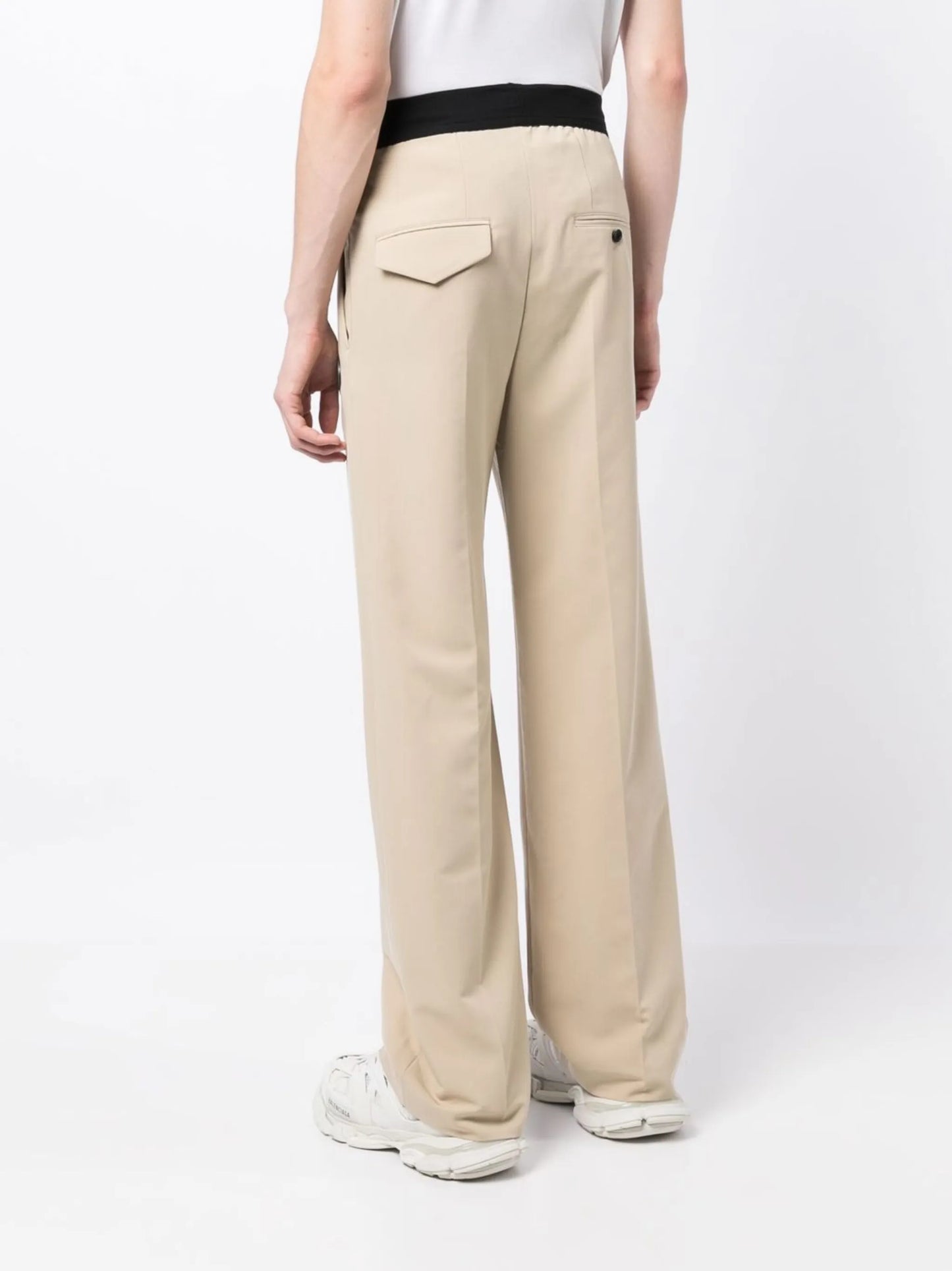 high-waisted pleat-detail trousers