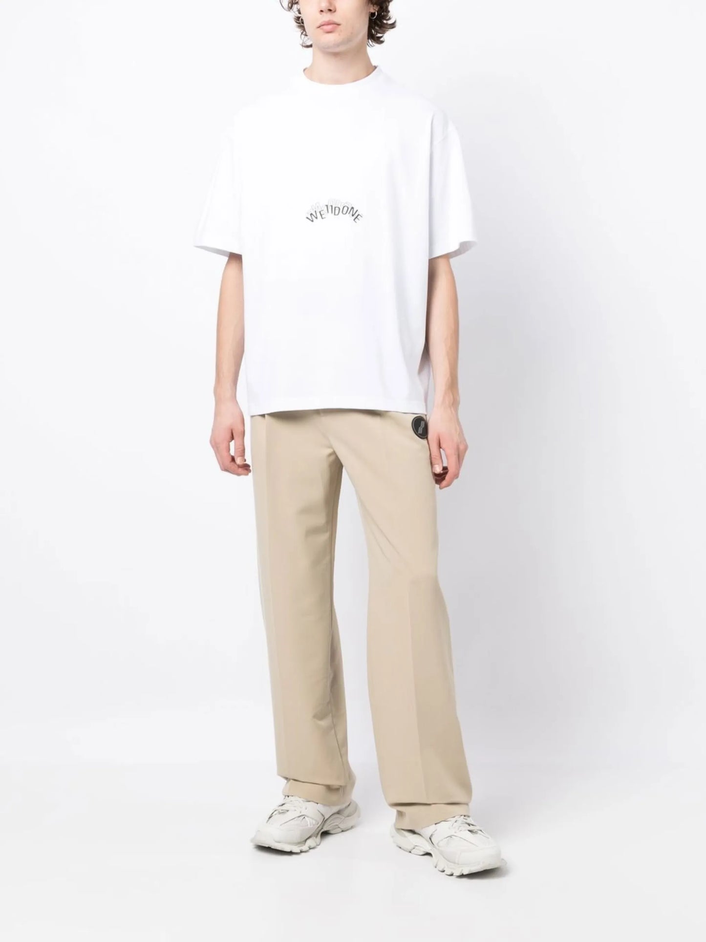 high-waisted pleat-detail trousers