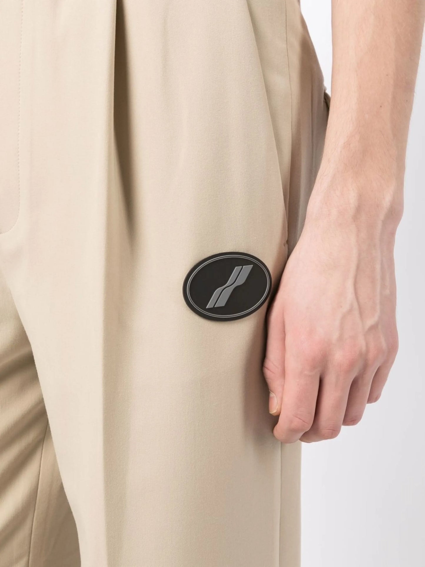 high-waisted pleat-detail trousers