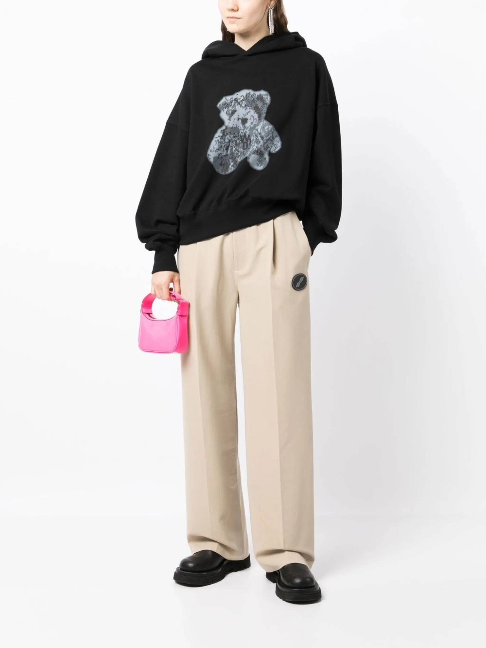 high-waisted pleat-detail trousers