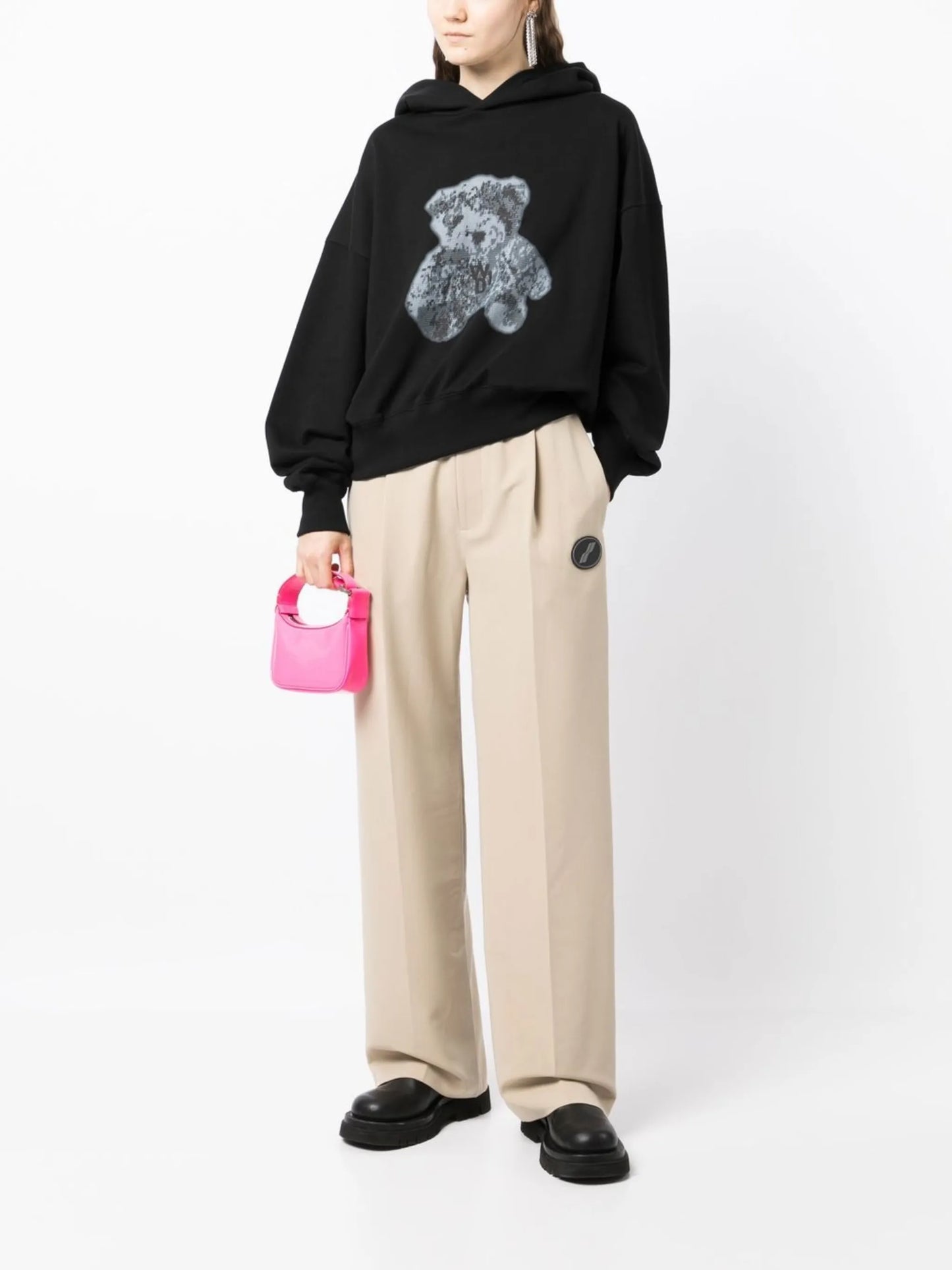 high-waisted pleat-detail trousers