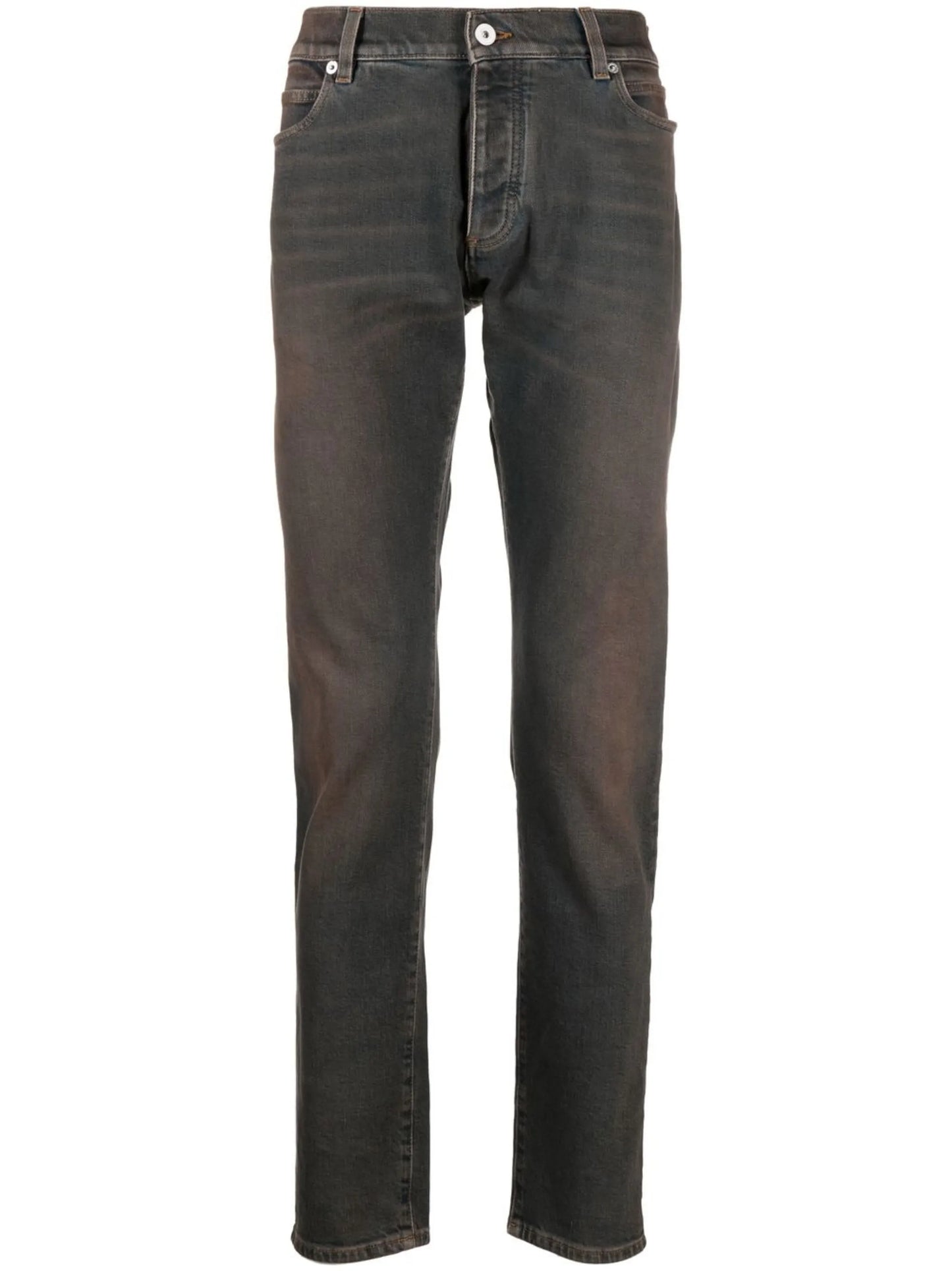 distressed slim-fit jeans