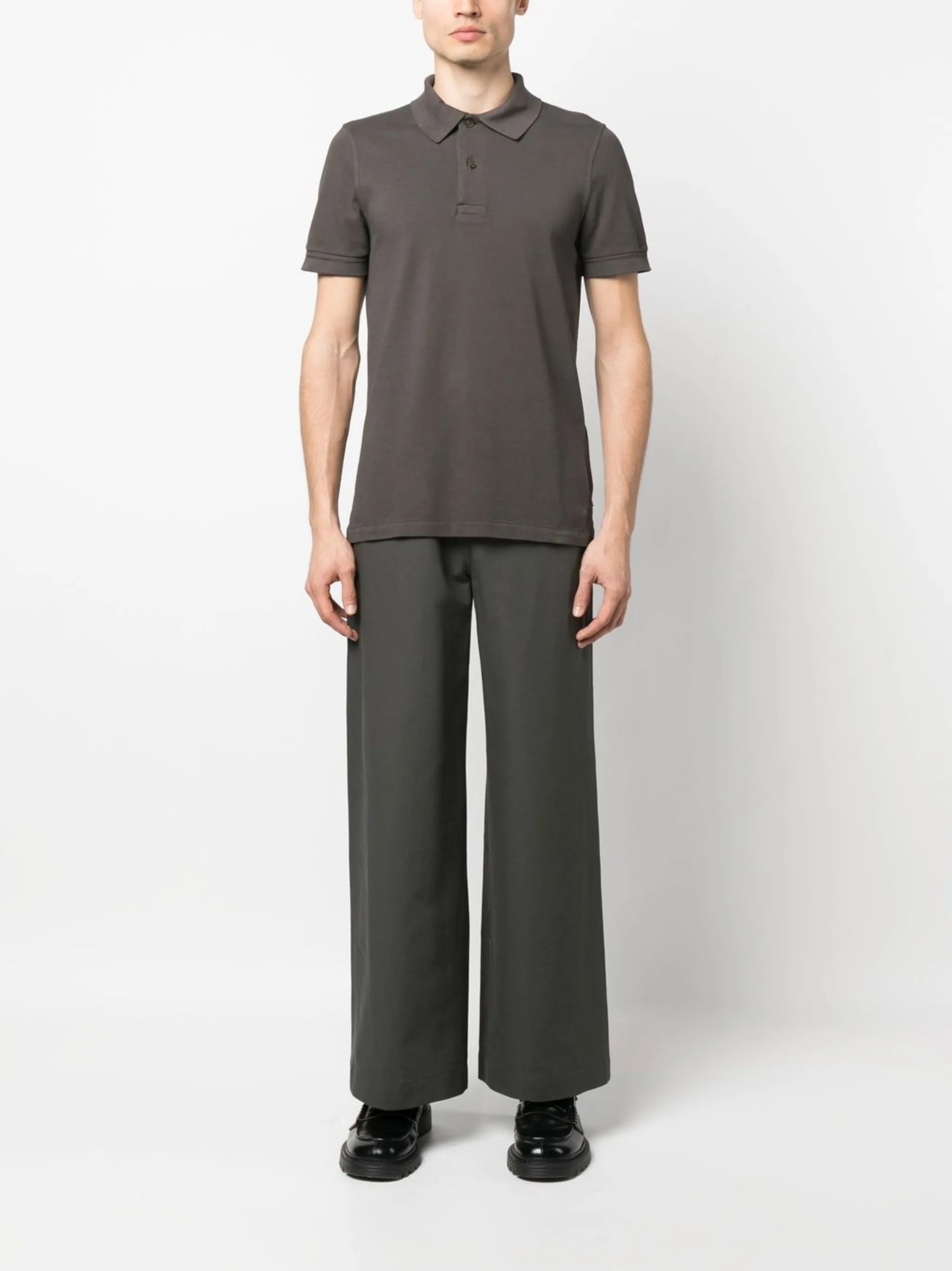 short-sleeved cotton polo shirt