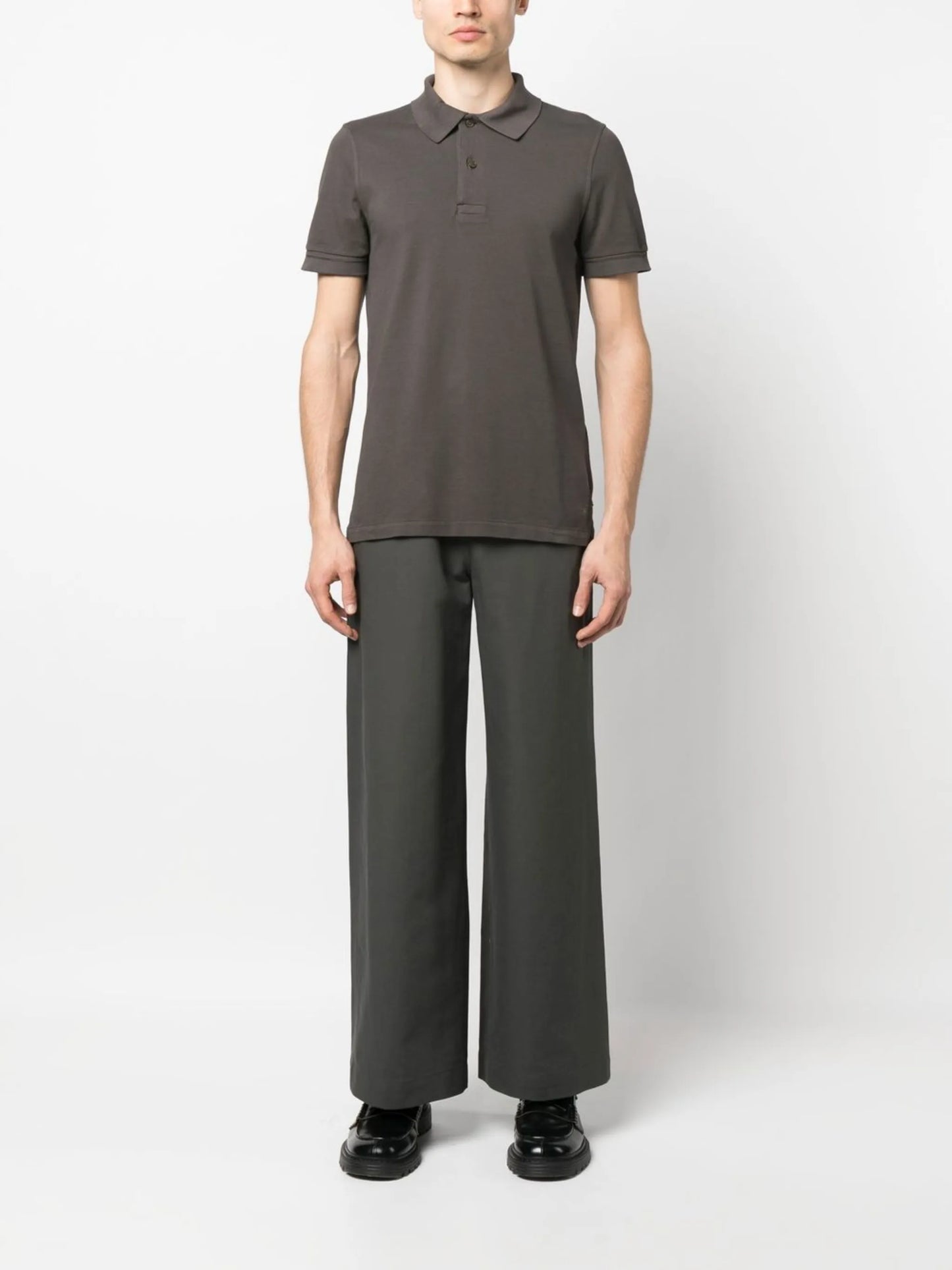 short-sleeved cotton polo shirt