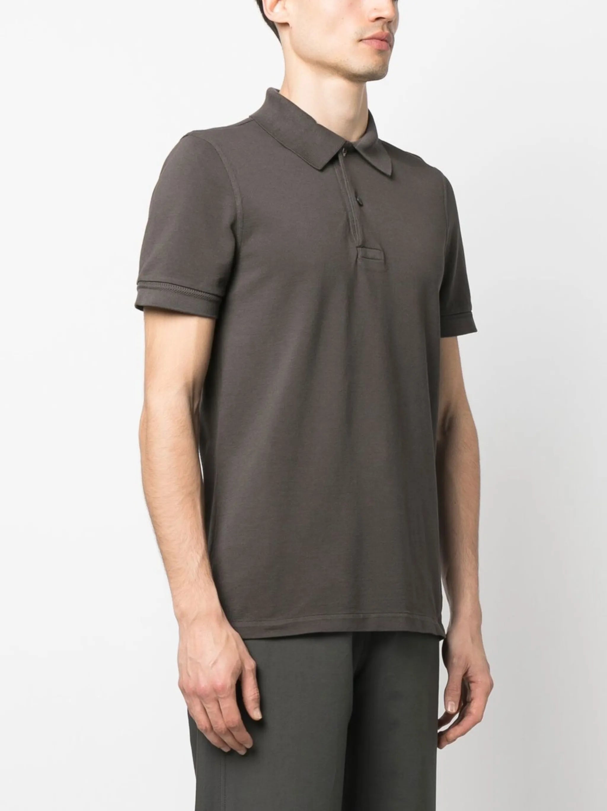 short-sleeved cotton polo shirt