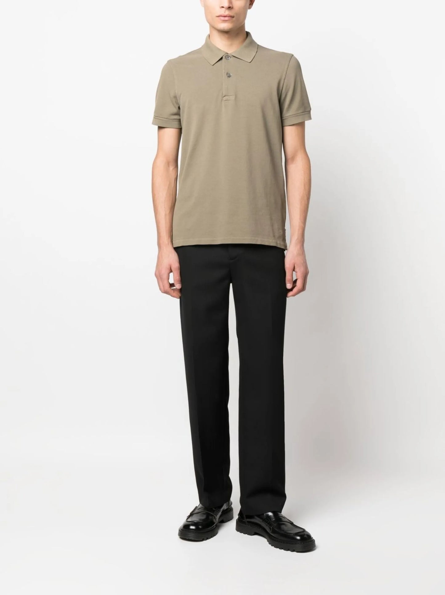 short-sleeved cotton polo shirt