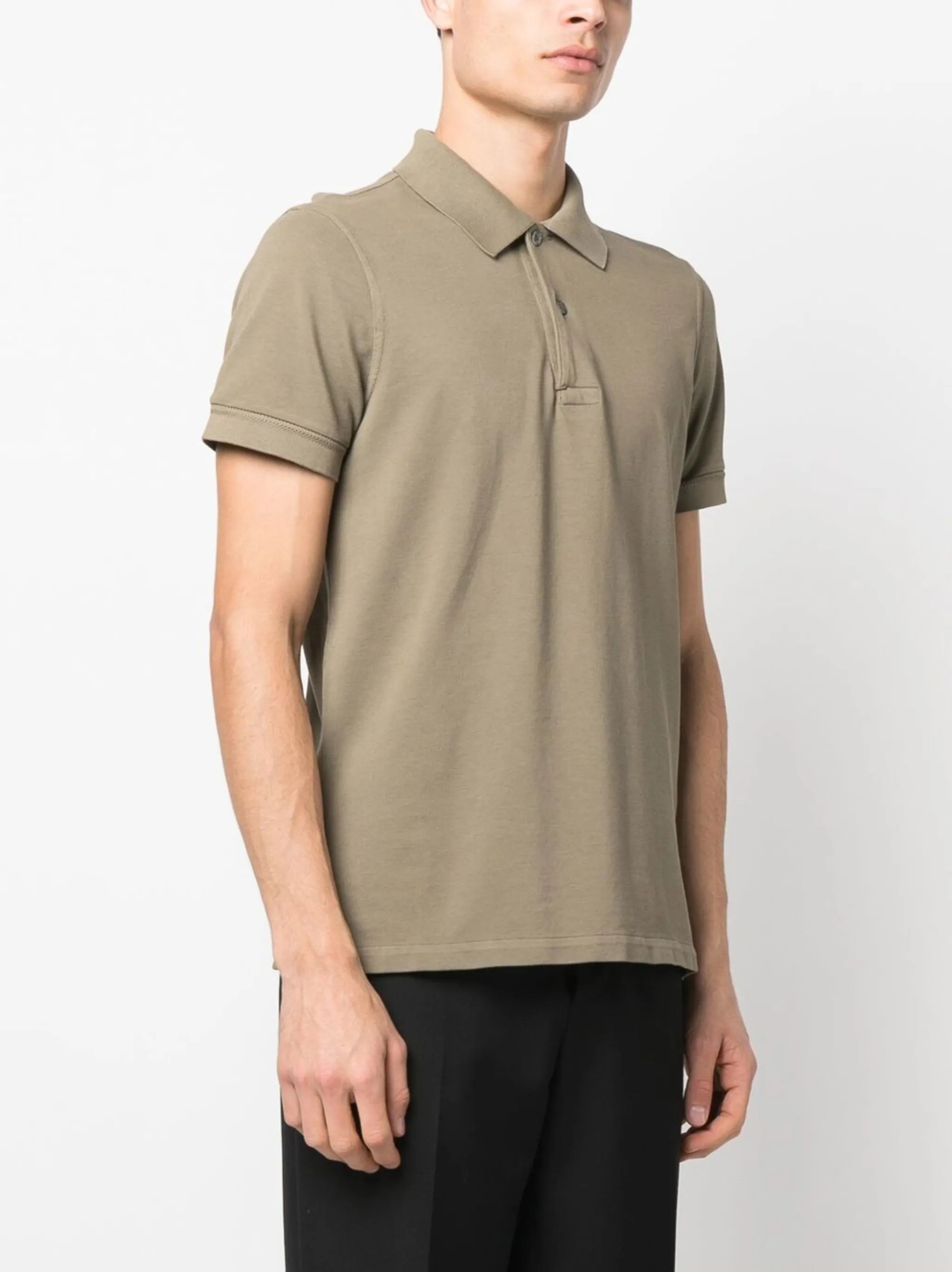short-sleeved cotton polo shirt