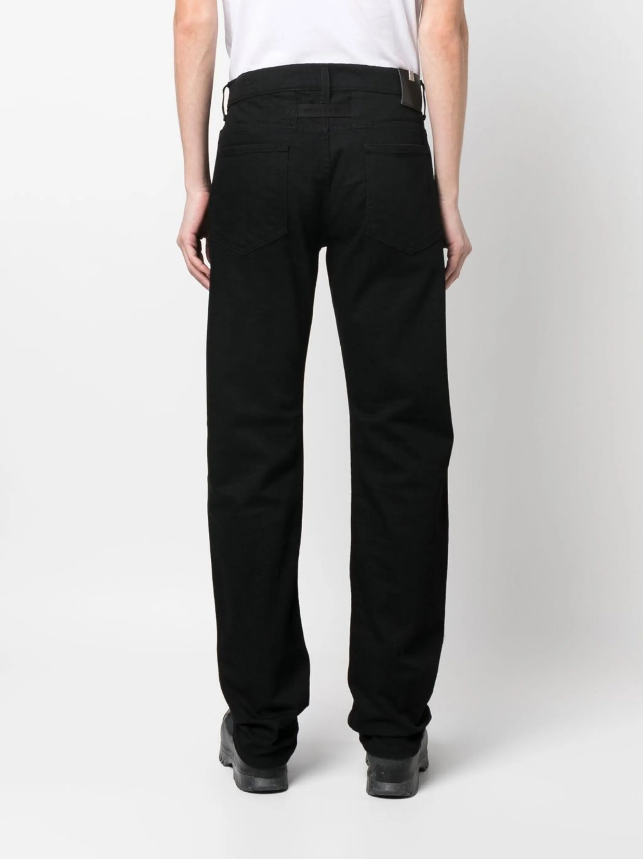 buckle-detail straight-leg jeans