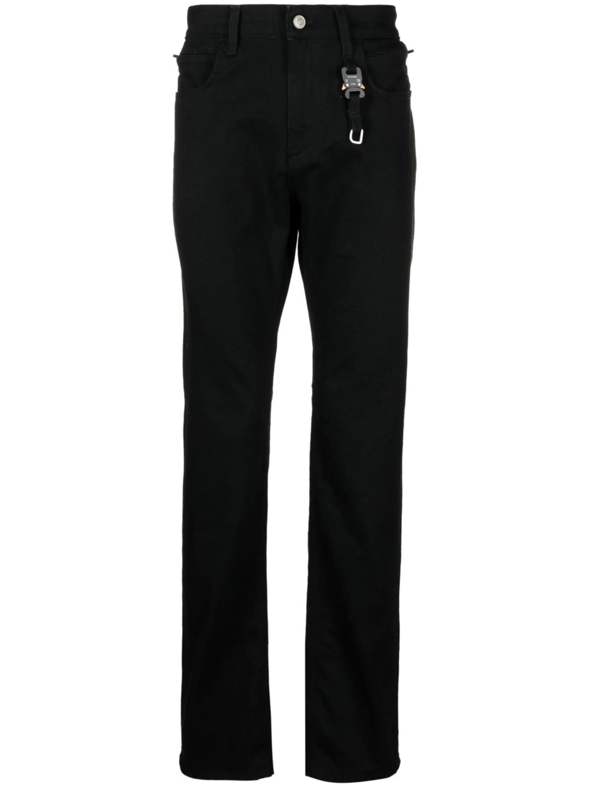 buckle-detail straight-leg jeans