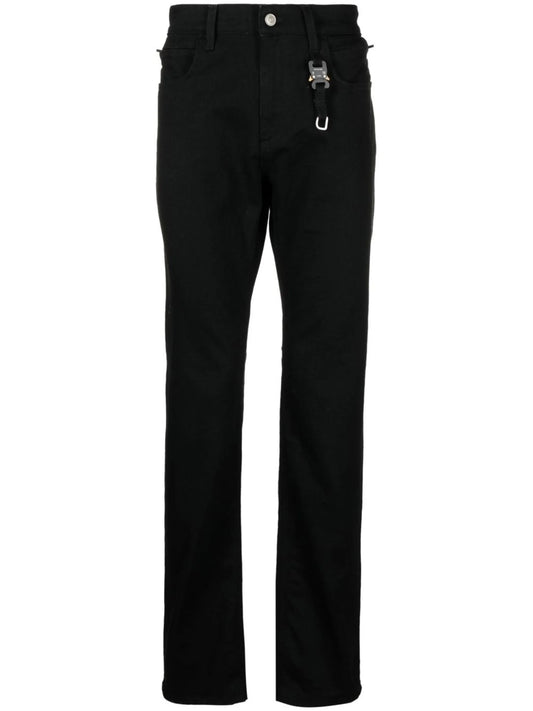 buckle-detail straight-leg jeans