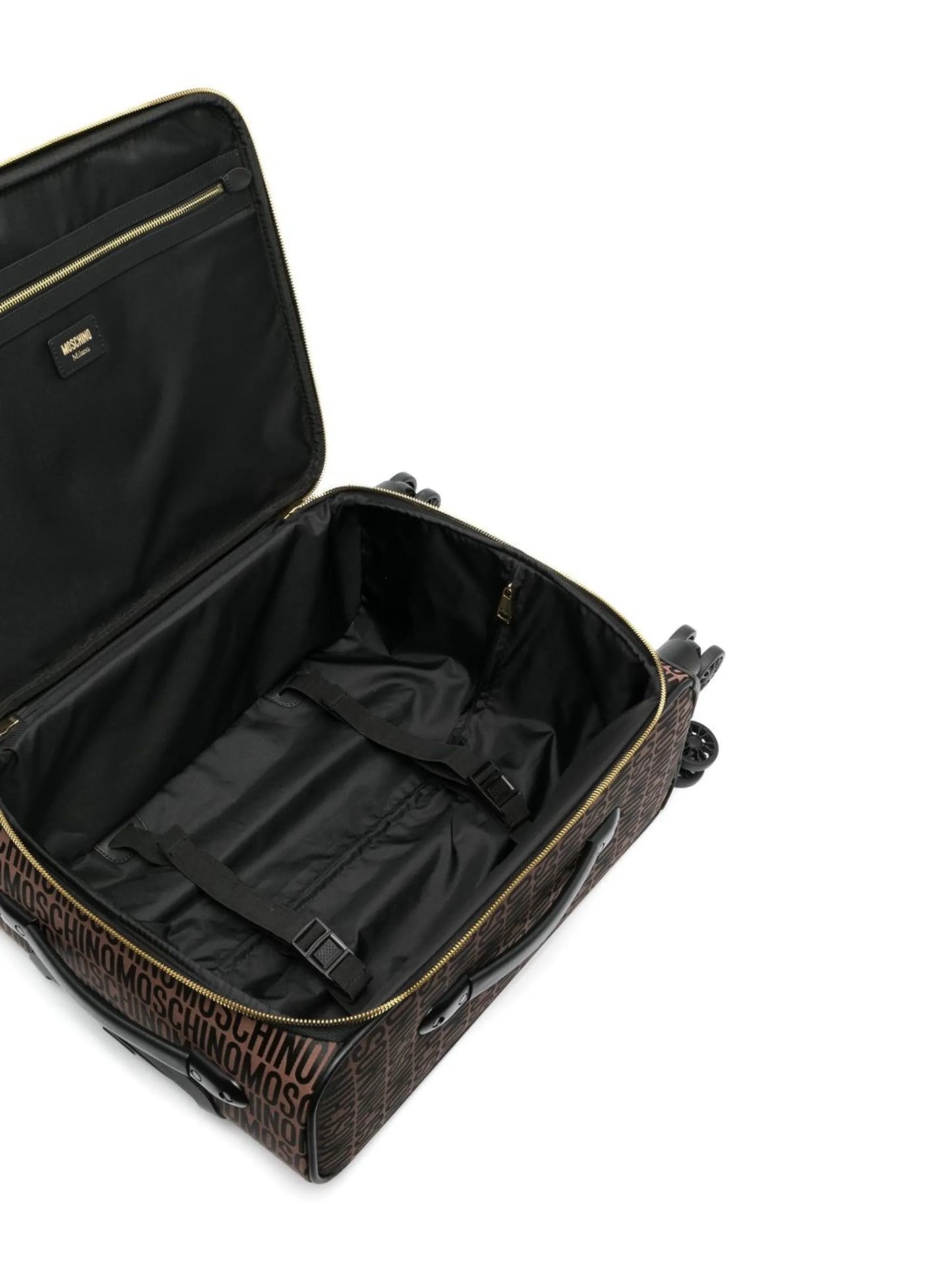 logo-print four-wheel suitcase