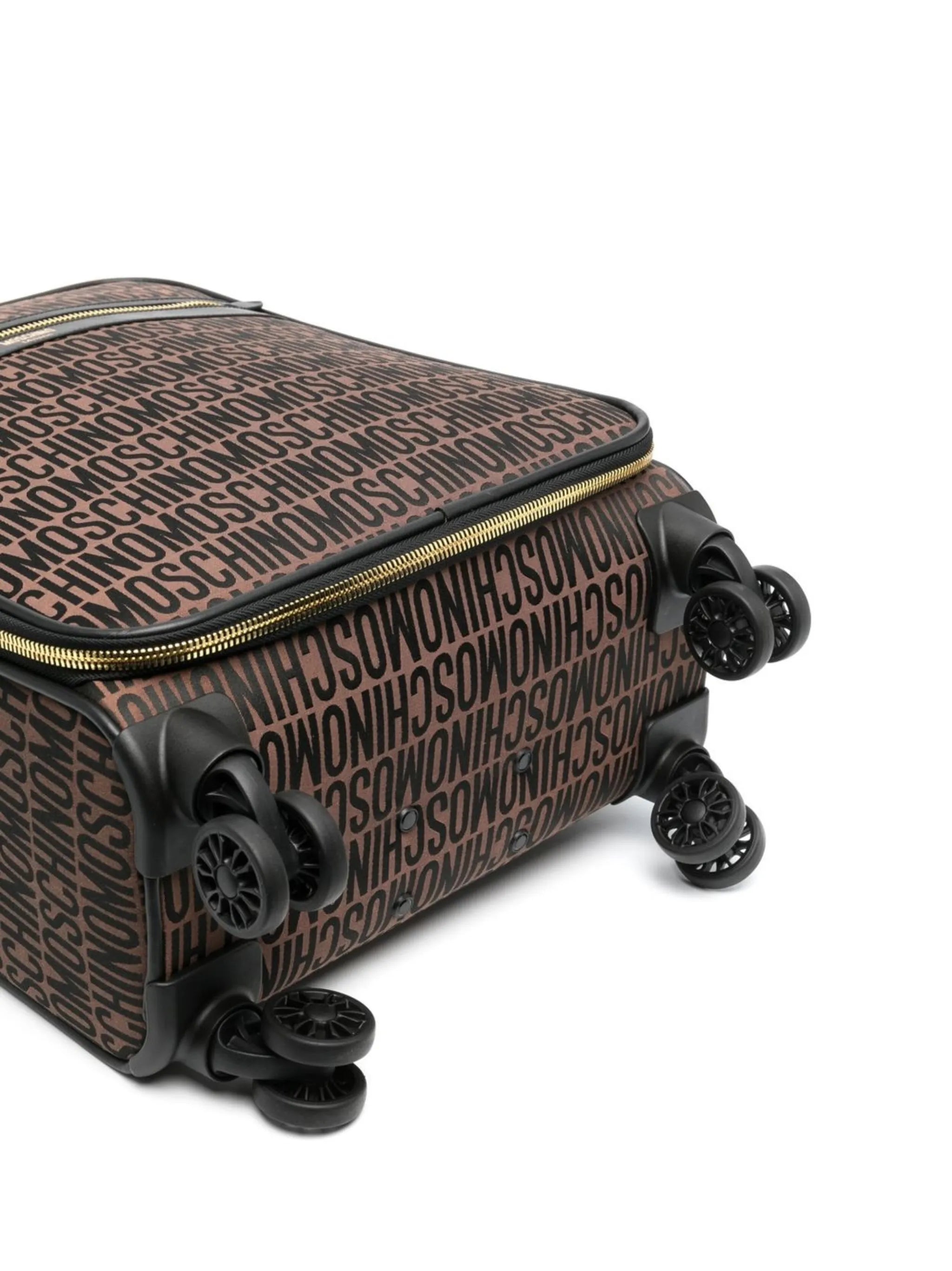 logo-print four-wheel suitcase