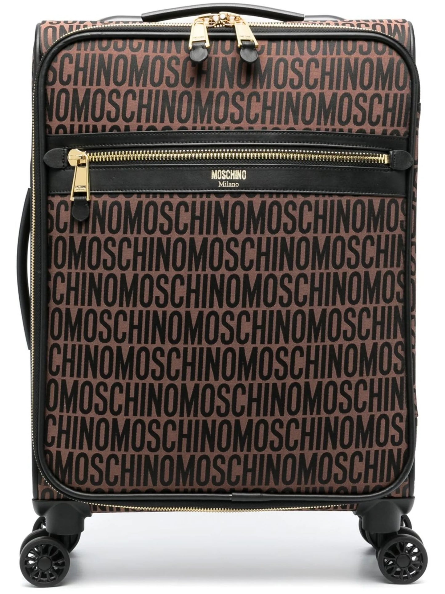 logo-print four-wheel suitcase