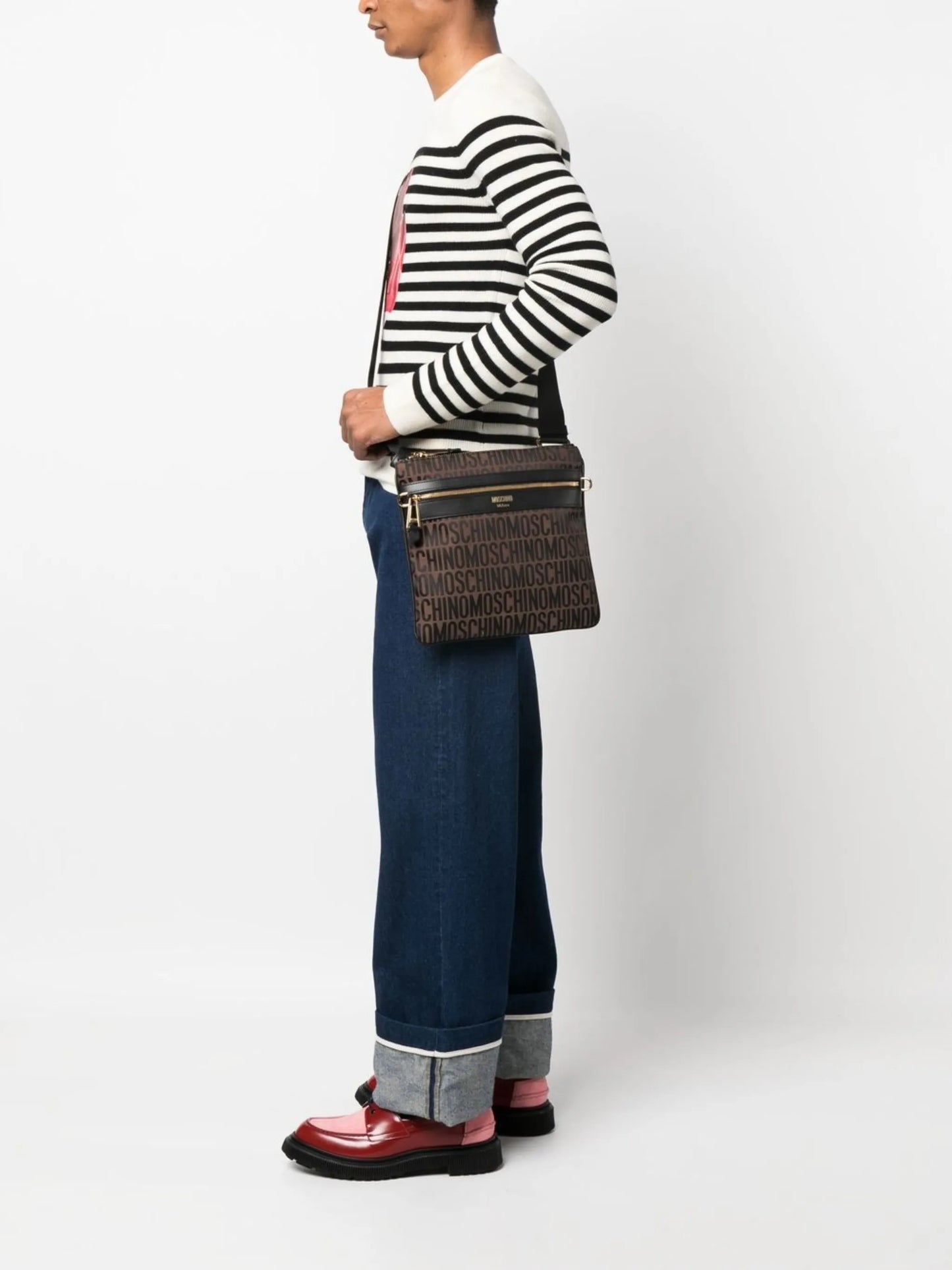 jacquard-logo cross-body bag