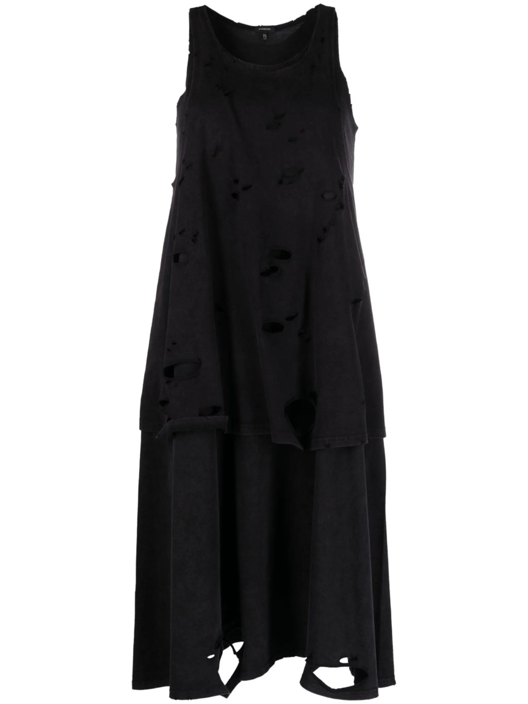 distressed double-layer tank dress