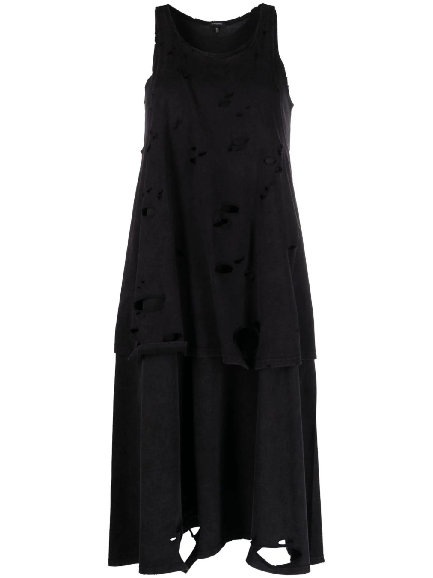 distressed double-layer tank dress