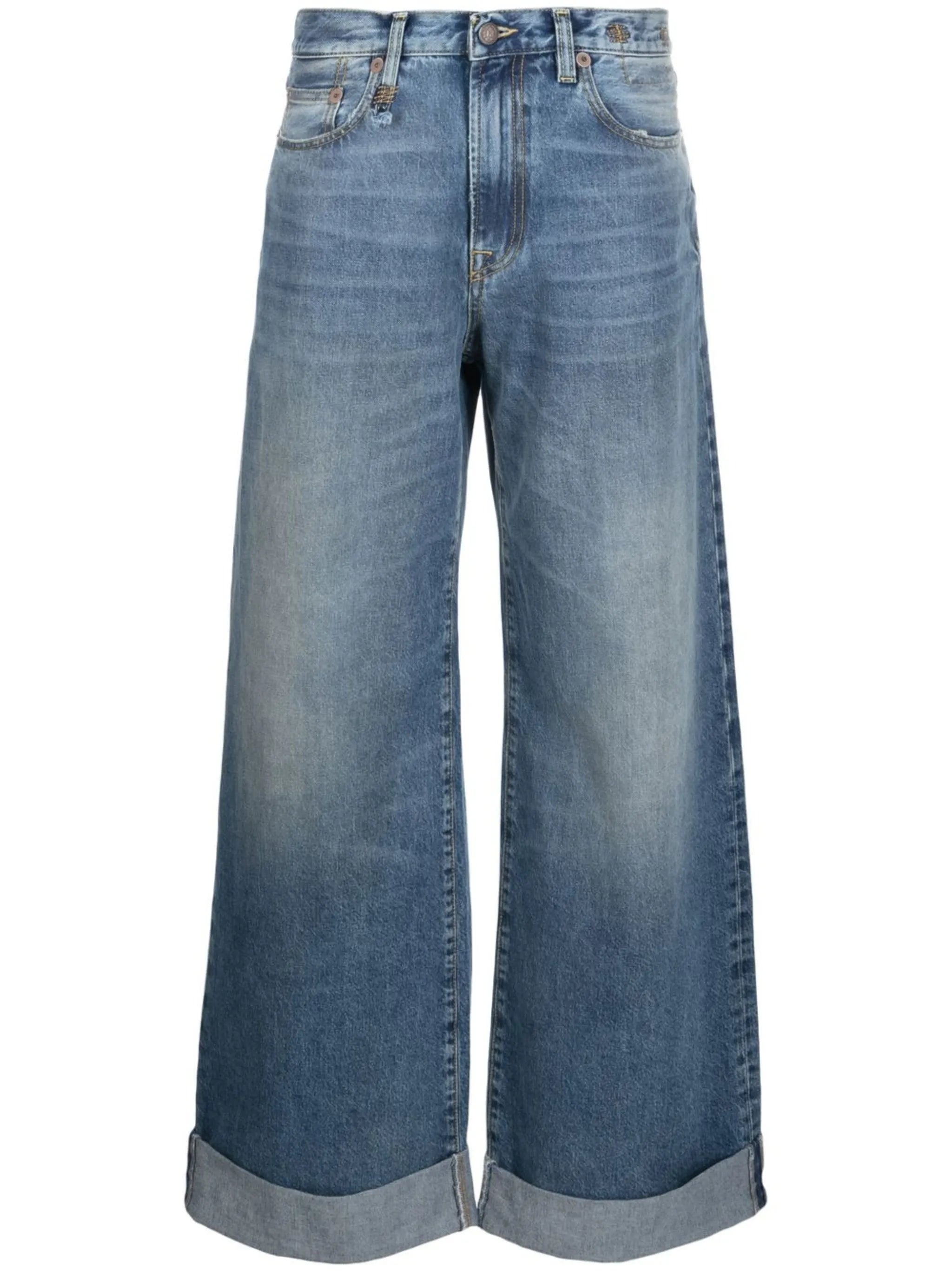 turn-up hem baggy jeans