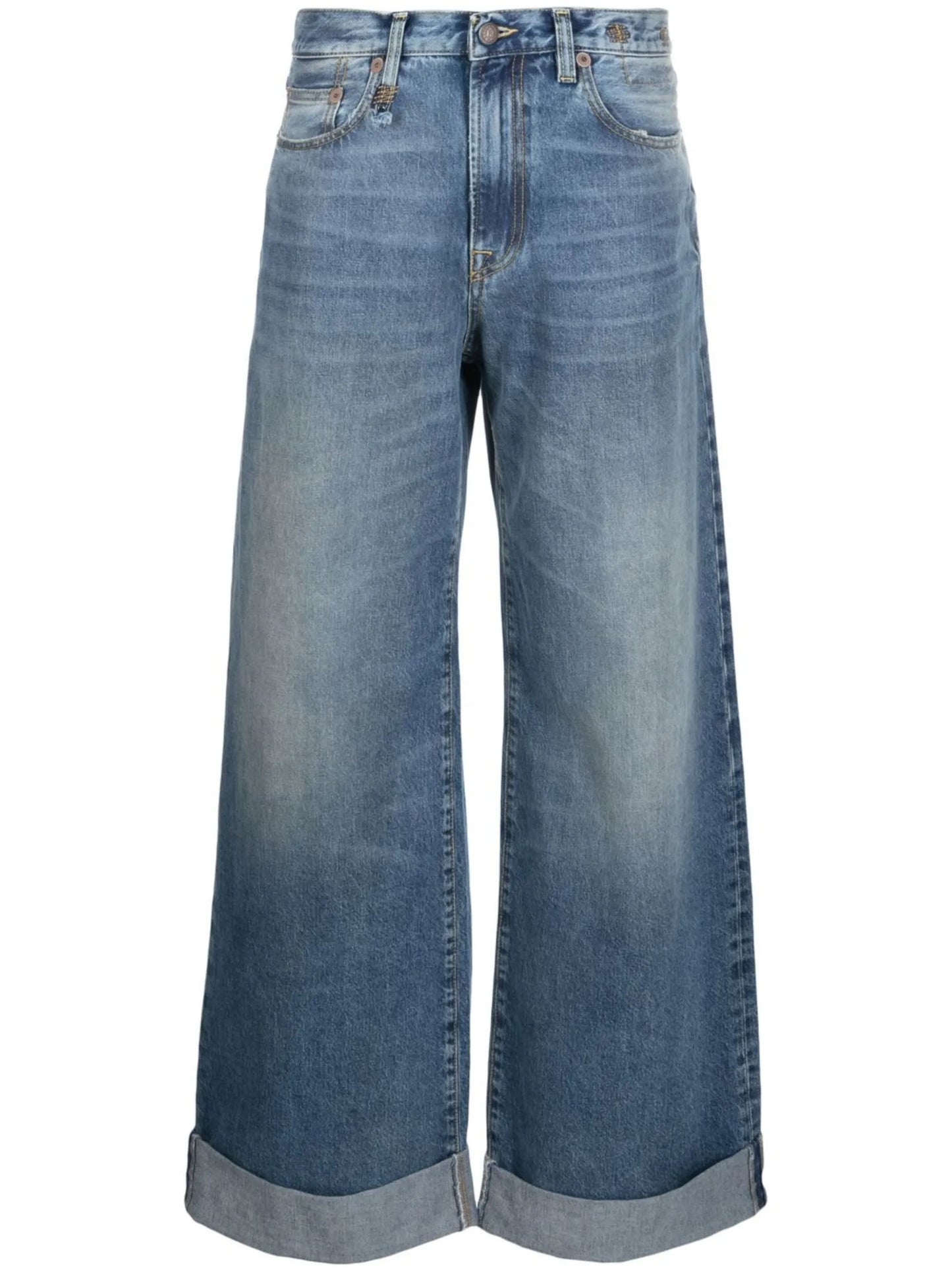 turn-up hem baggy jeans