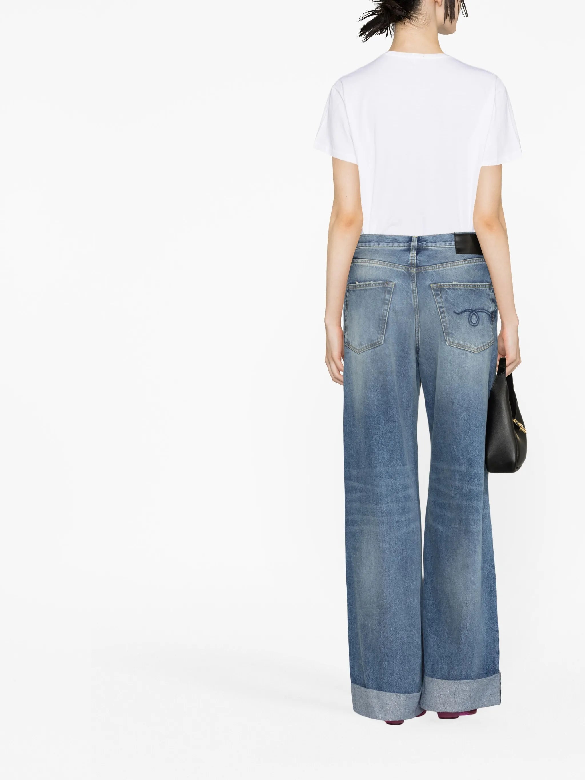 turn-up hem baggy jeans