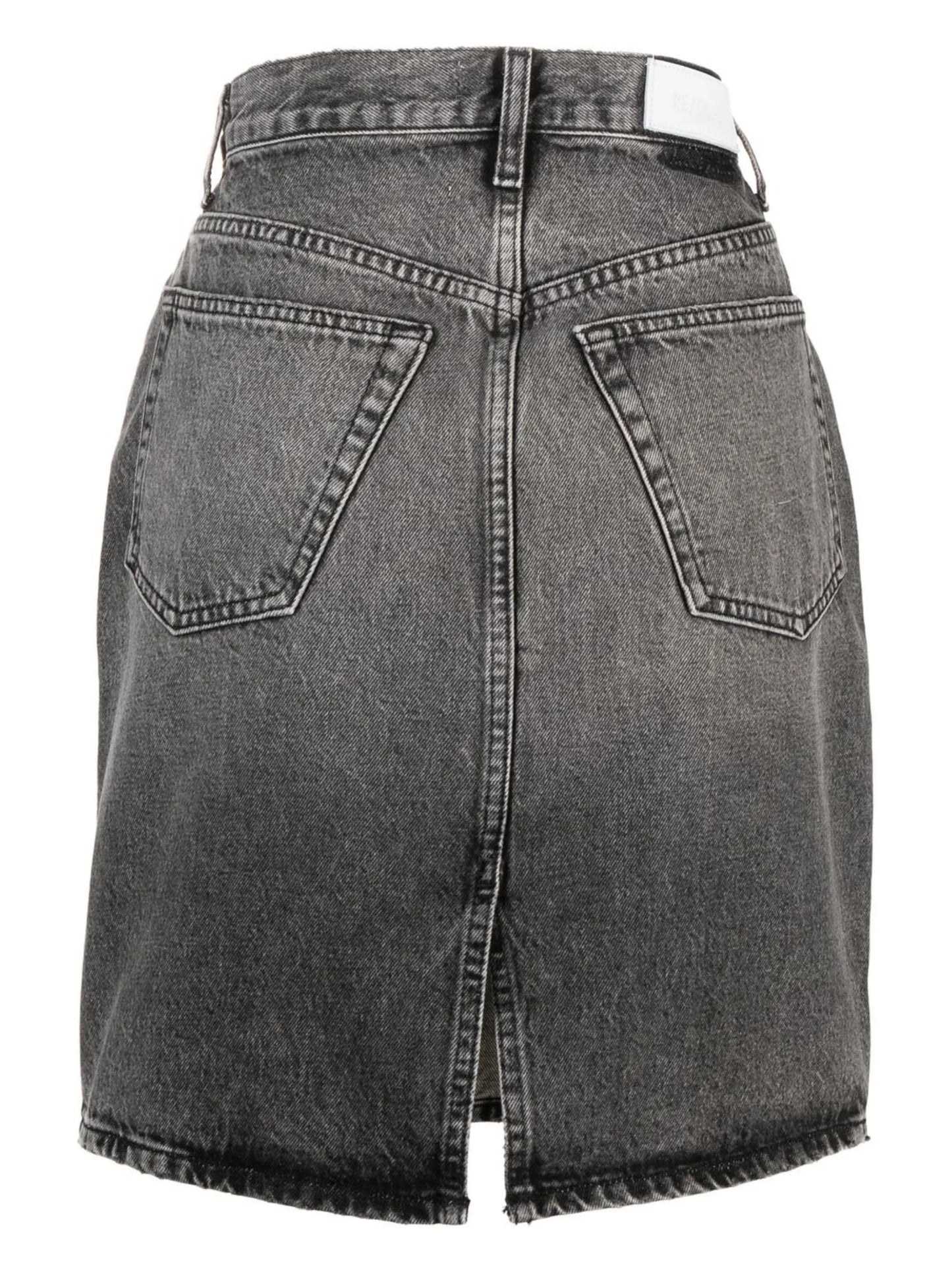 high-rise denim pencil skirt