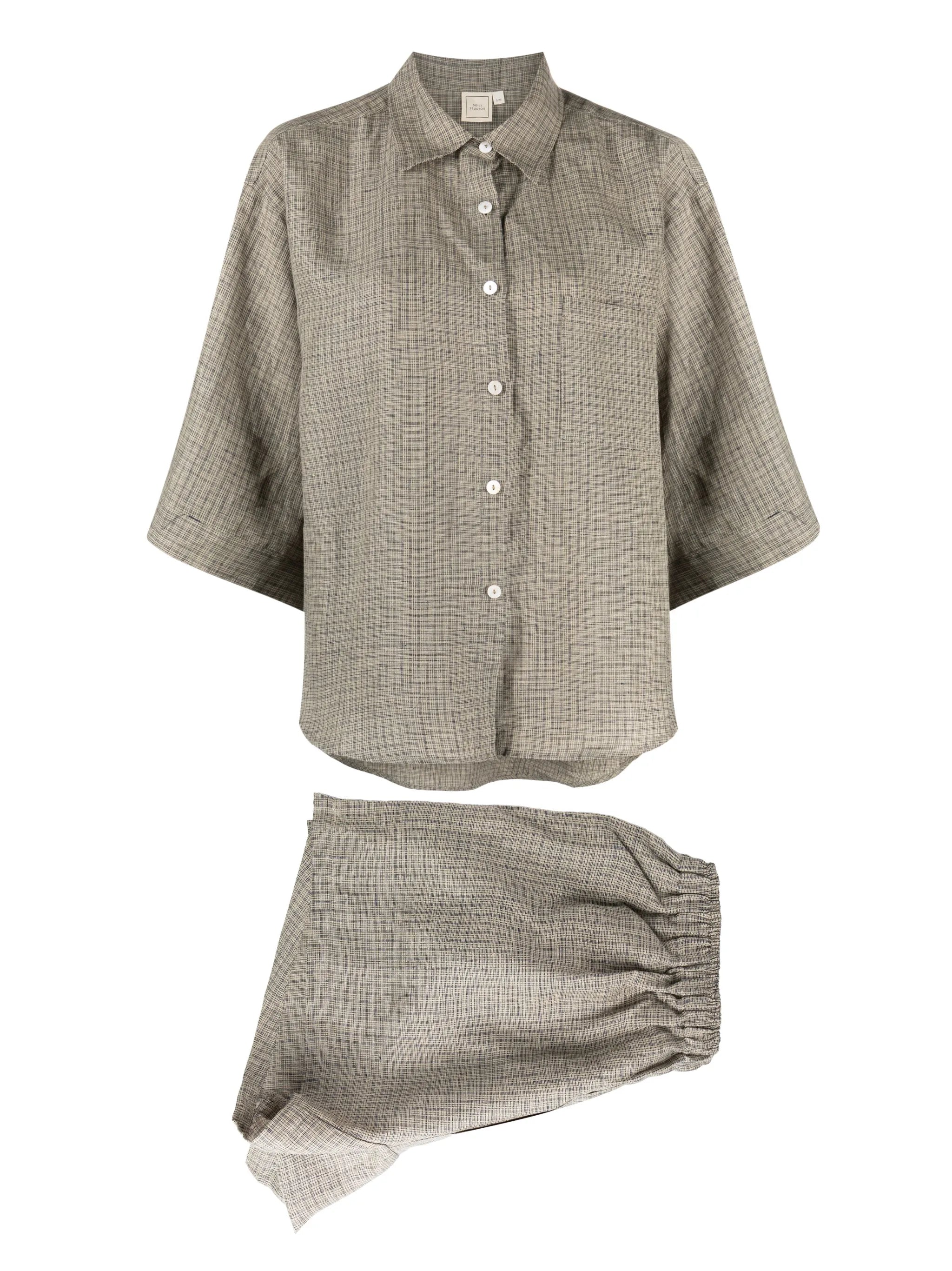 linen short pajama set