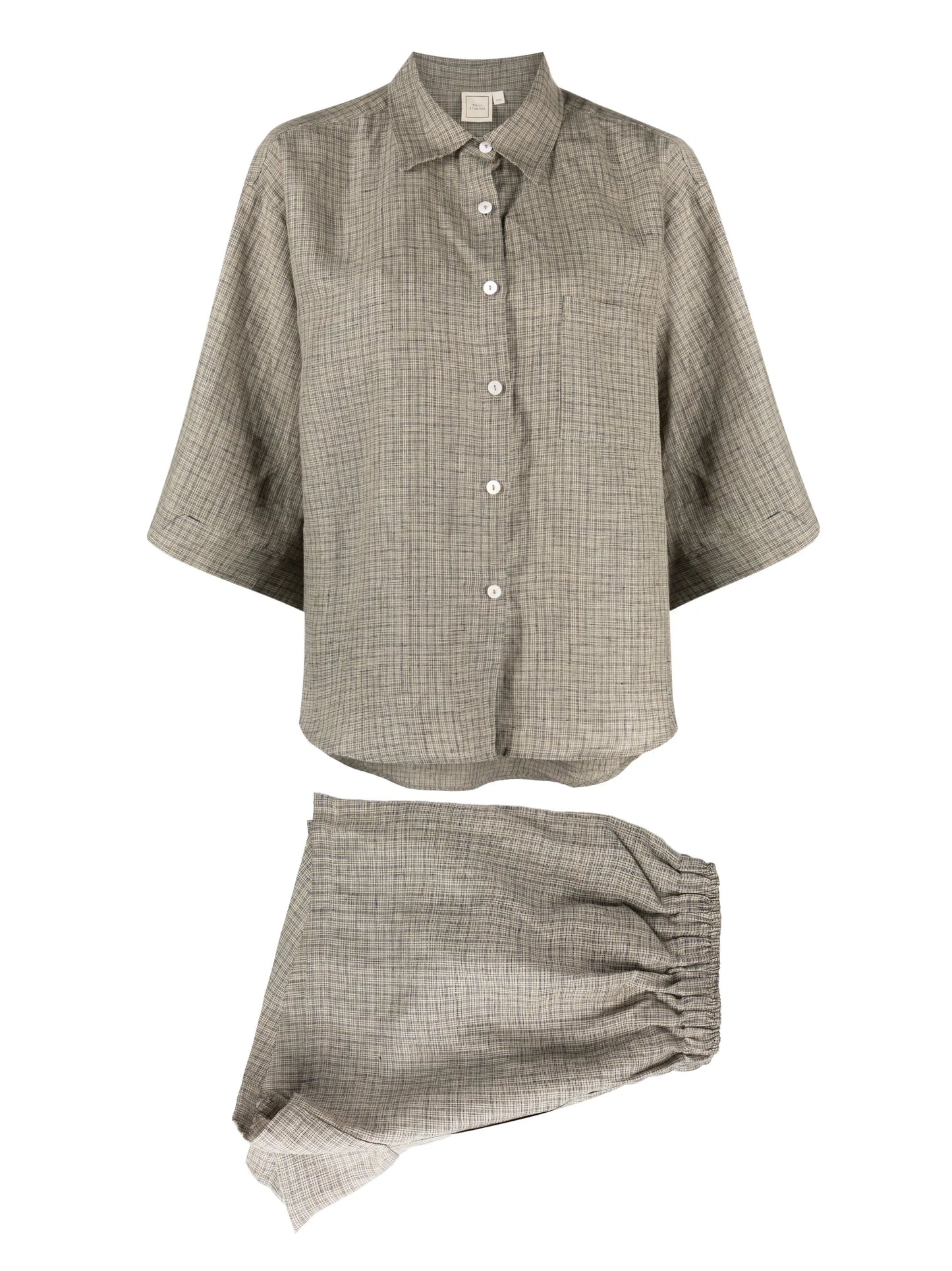 linen short pajama set