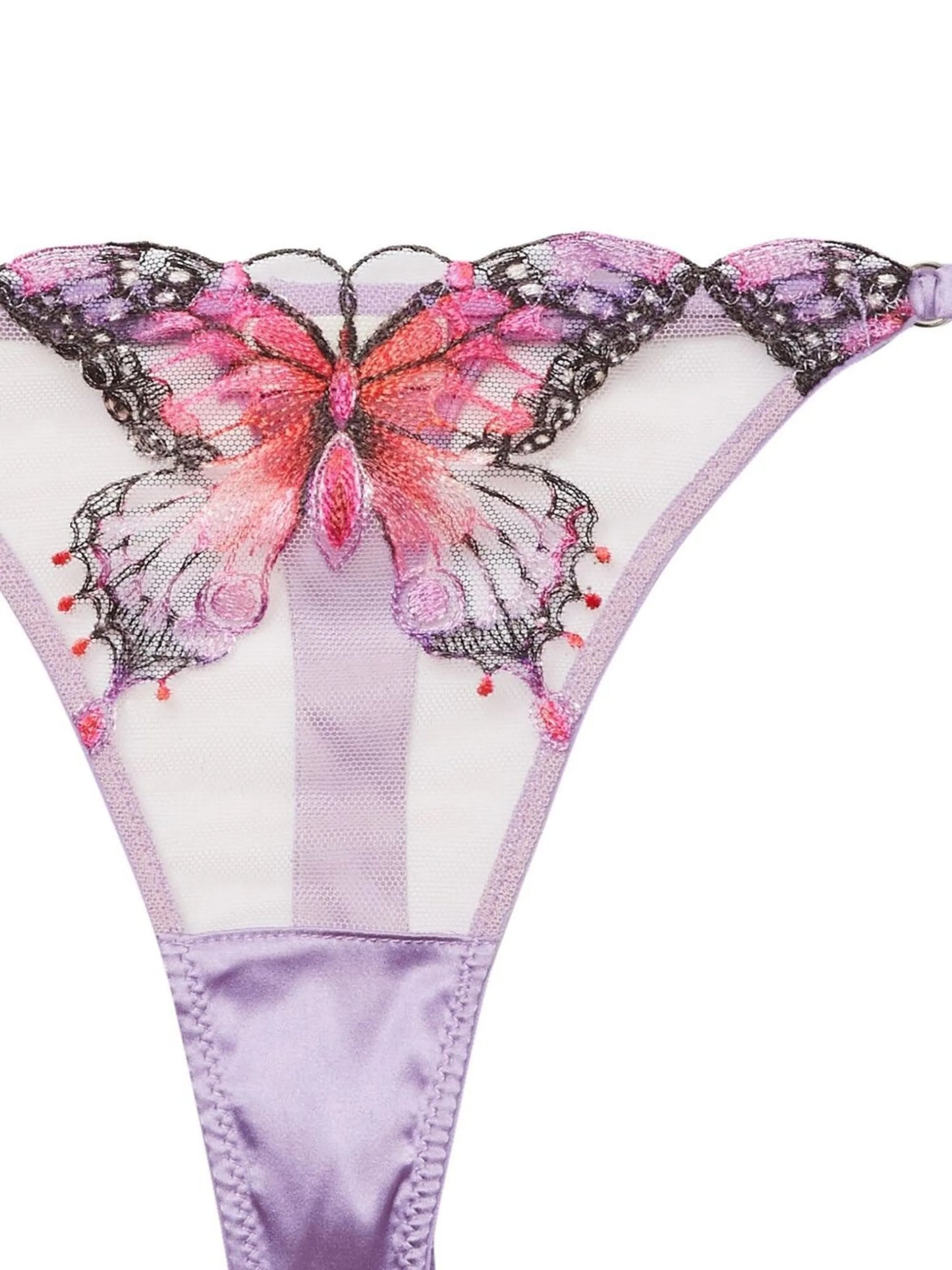 Butterfly embroidered thong
