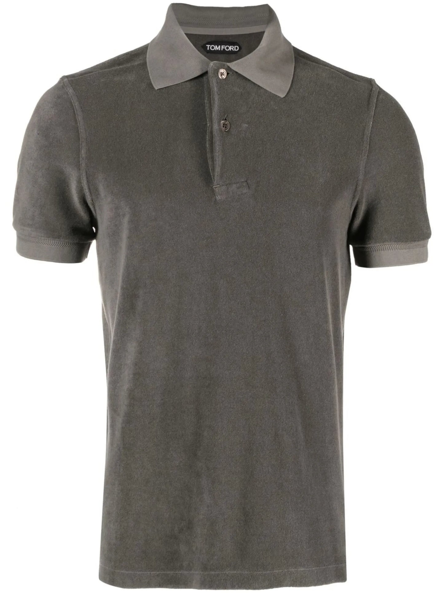 towelling-effect cotton polo shirt