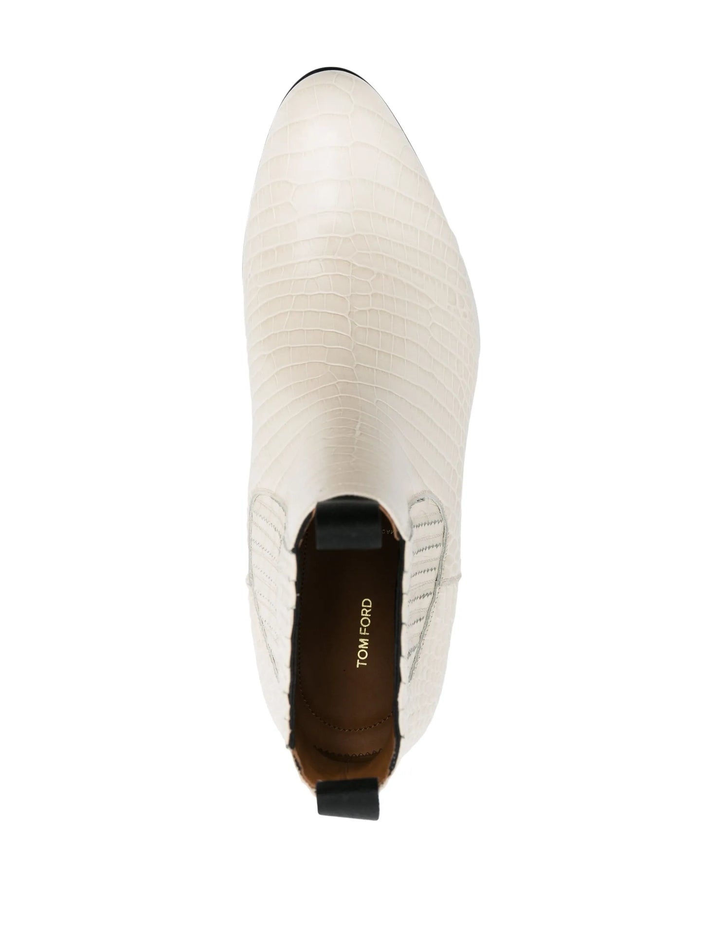 alligator-embossed leather boots
