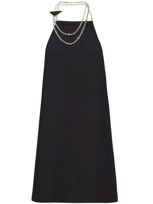 beaded halterneck minidress