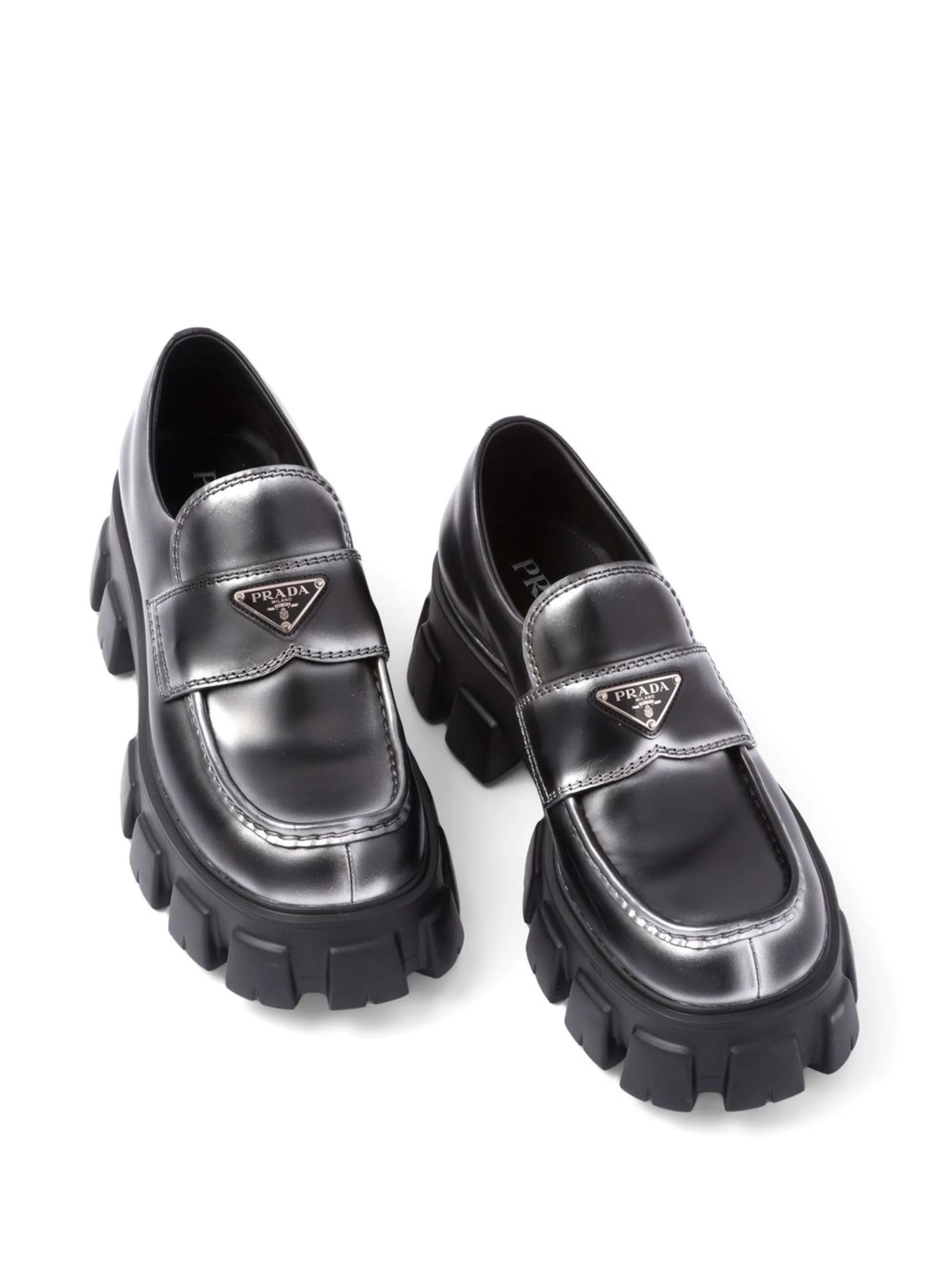 Moonlith brushed leather loafers