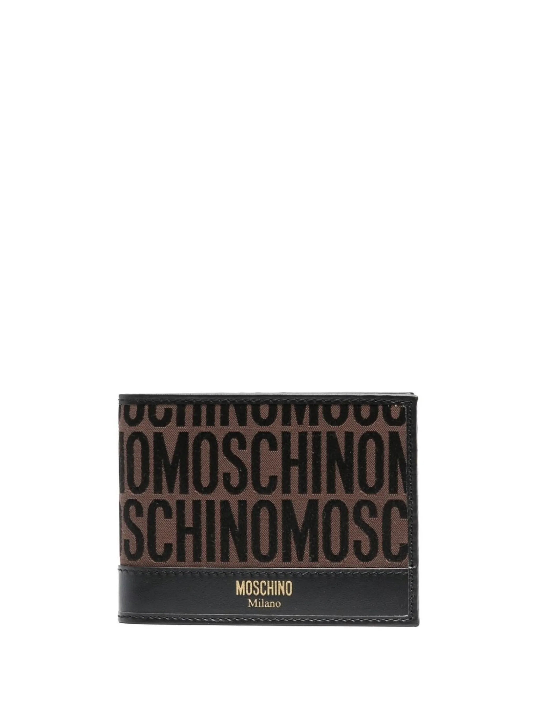 monogram logo stamp bi-fold wallet