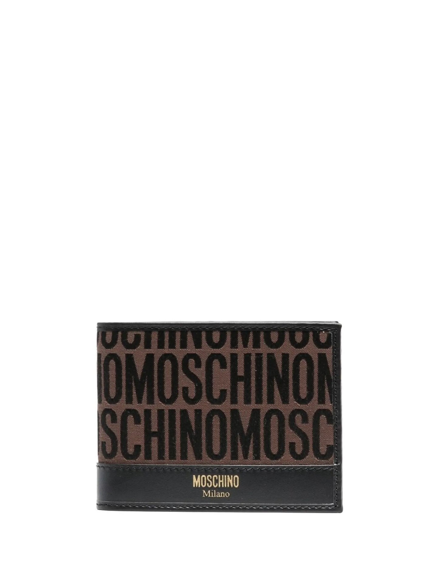 monogram logo stamp bi-fold wallet