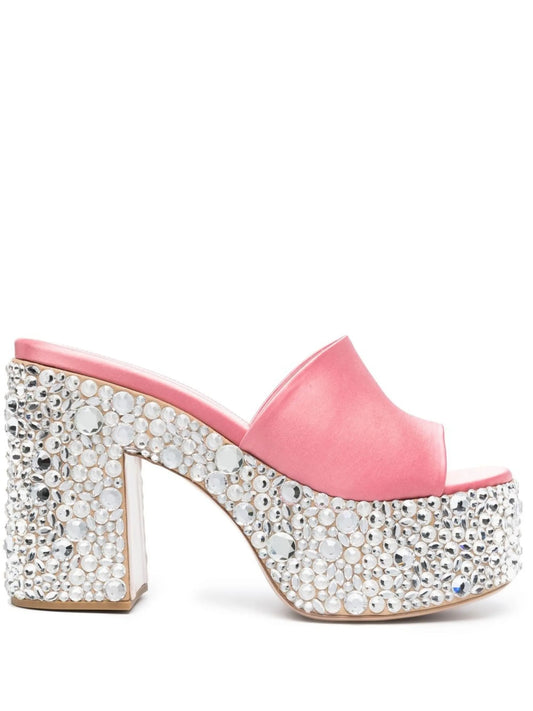 Croco crystal-embellished 65mm platform sandals