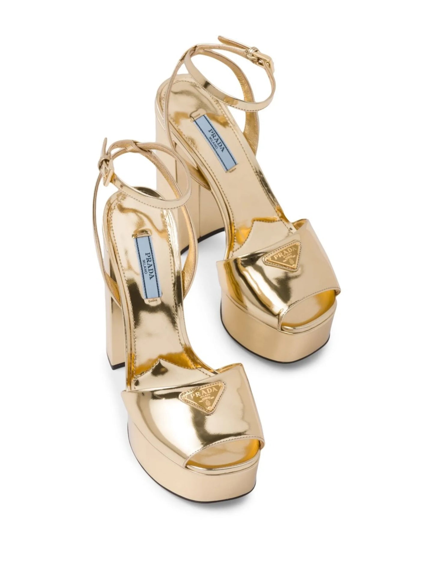 Gold Tone Plateau Platform Sandals