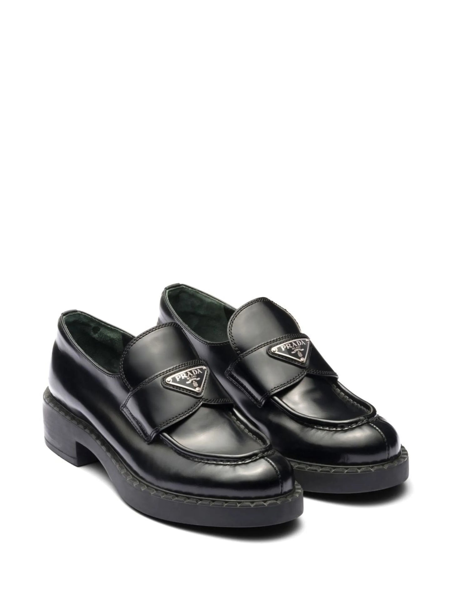 brushed leather loafers