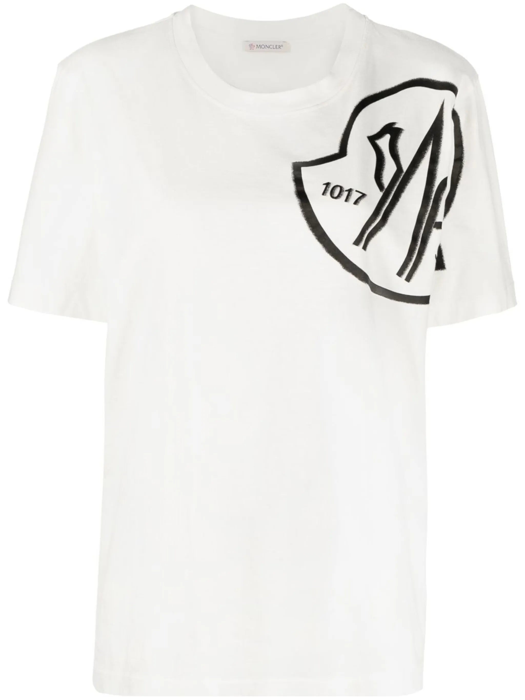 White Logo Print T-shirt