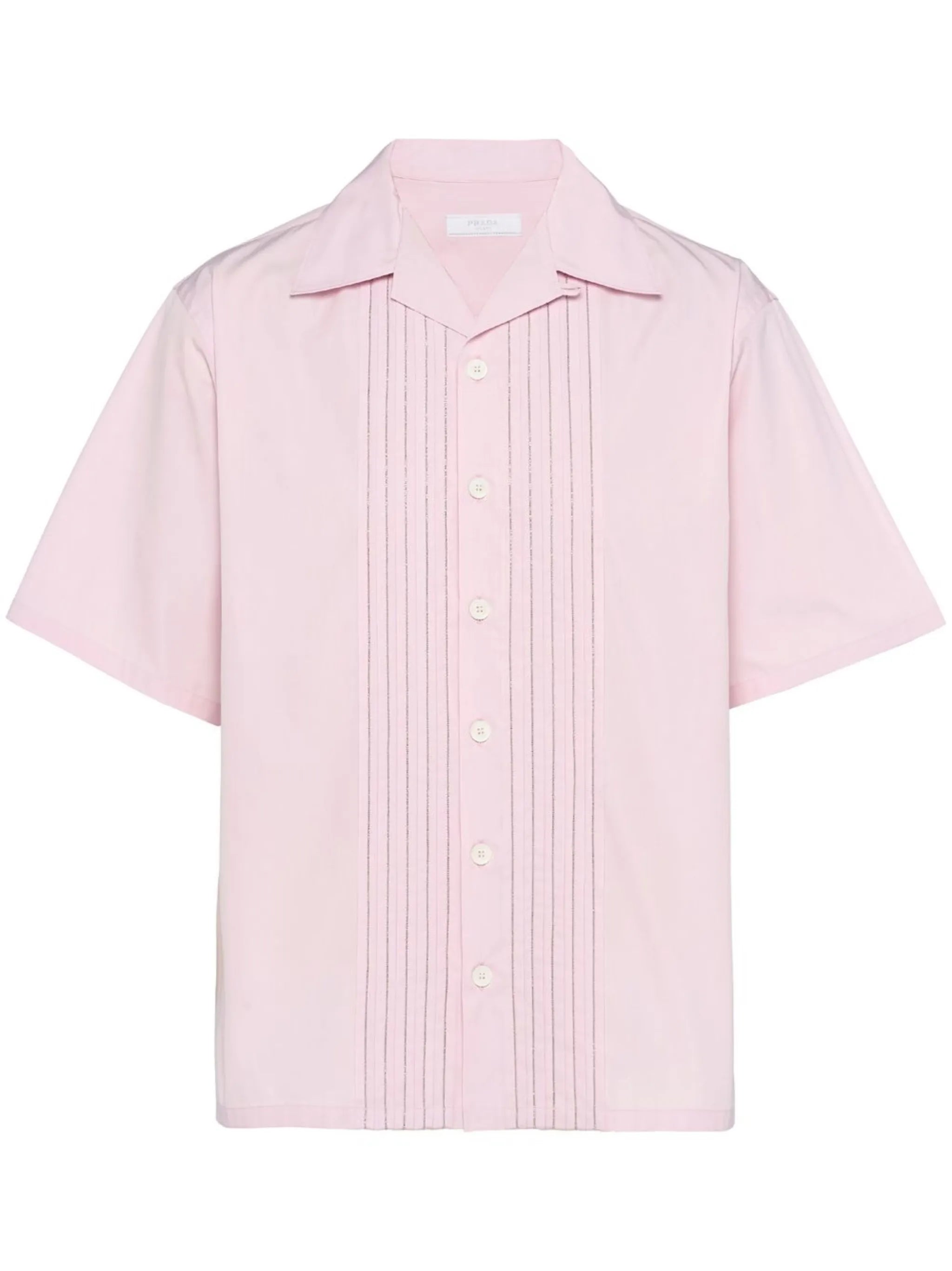 pleated-panel bowling shirt